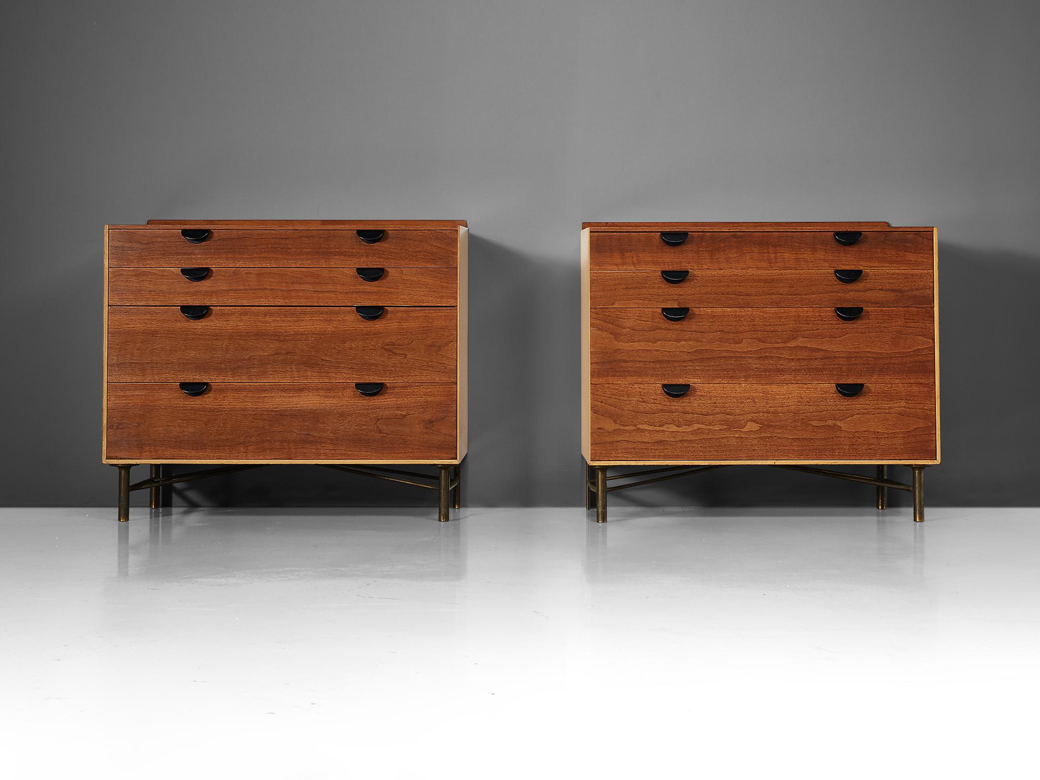 Mid-Century Modern Pair of Cabinets in Walnut and Maple by Finn Juhl, 1950s