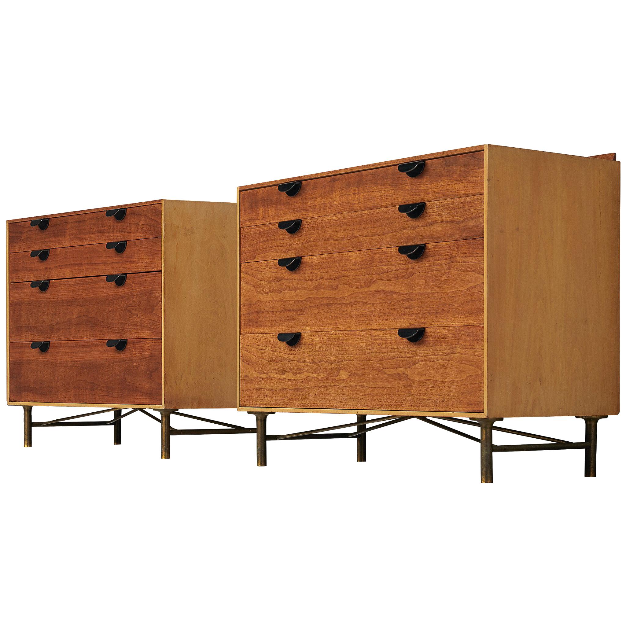 Pair of Cabinets in Walnut and Maple by Finn Juhl, 1950s