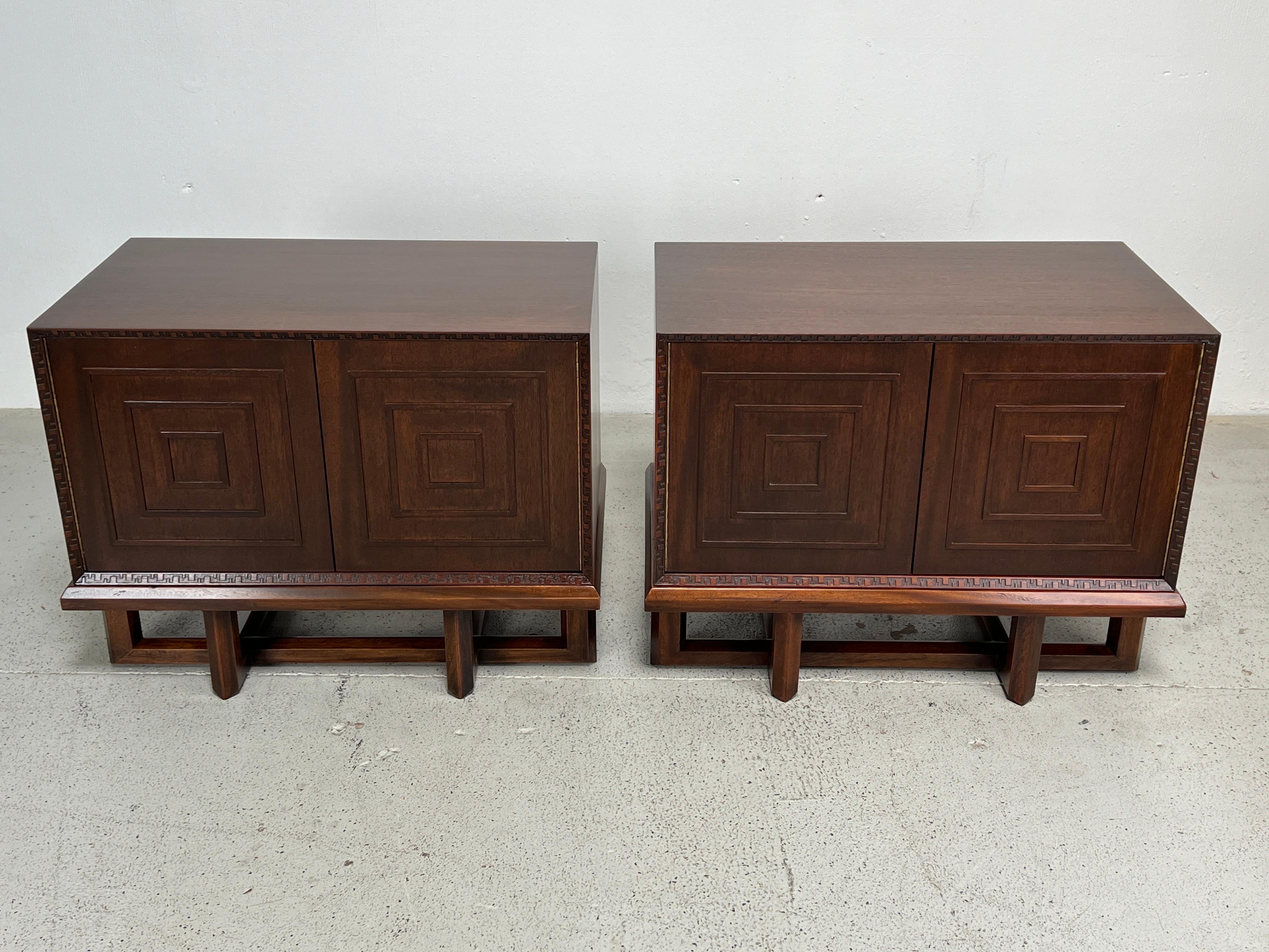 Mid-20th Century Pair of Cabinets / Nightstands by Frank Lloyd Wright for Henredon