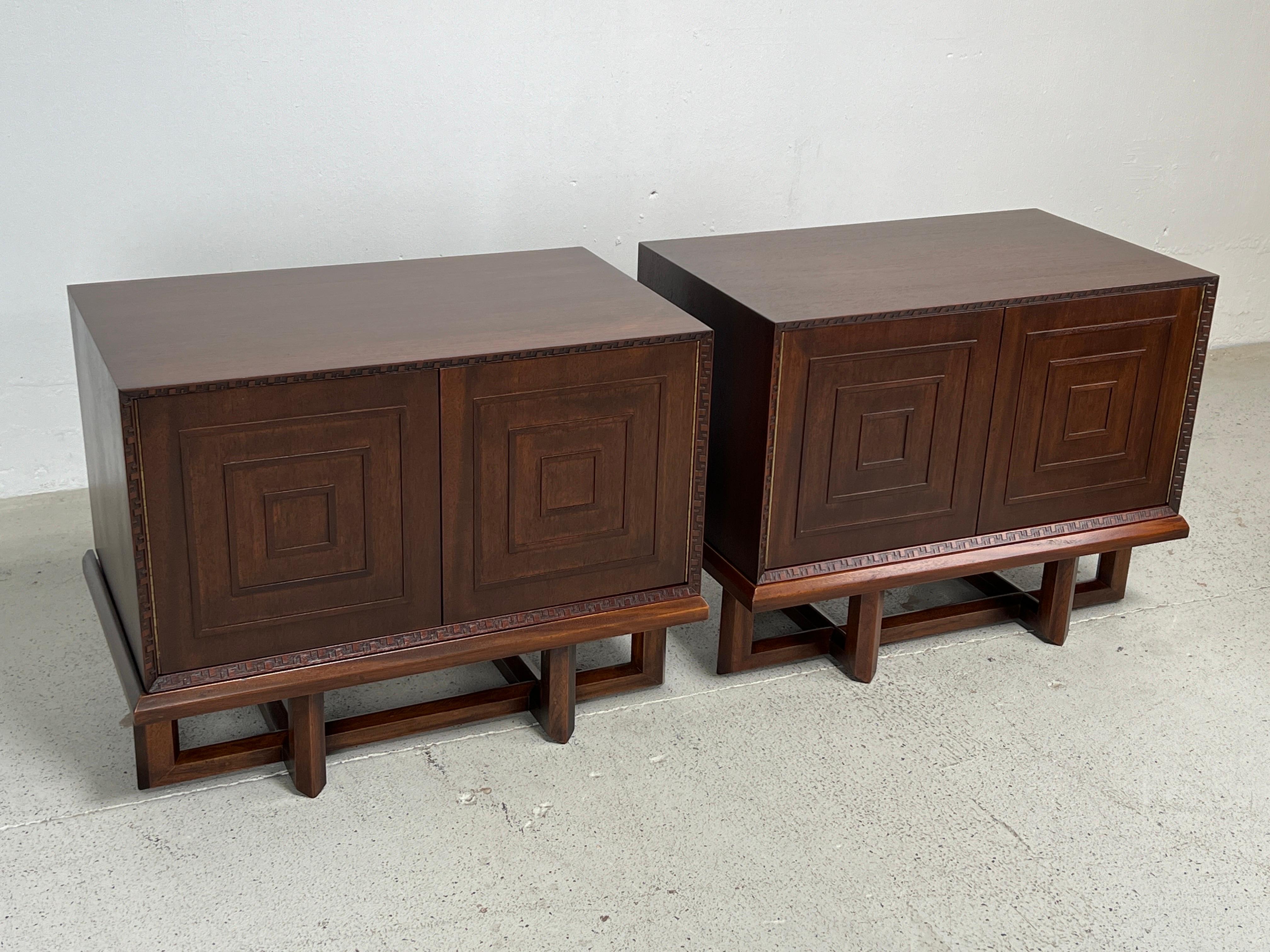 Mahogany Pair of Cabinets / Nightstands by Frank Lloyd Wright for Henredon