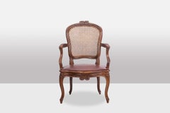 Pair of “cabriolet” armchairs in walnut and canework. Louis XV period. LS5209325
