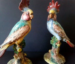 Pair of Cacatua Porcelain Figurine, Italy, 20th Century