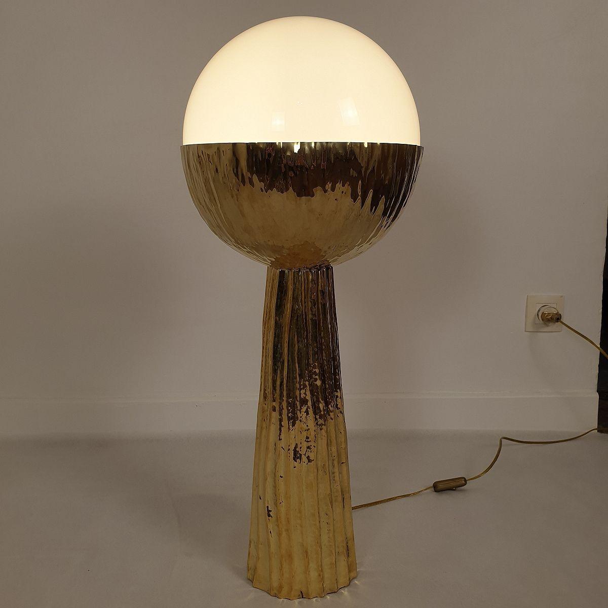 Italian Pair of cactus brass lamps, Italy 2000s For Sale