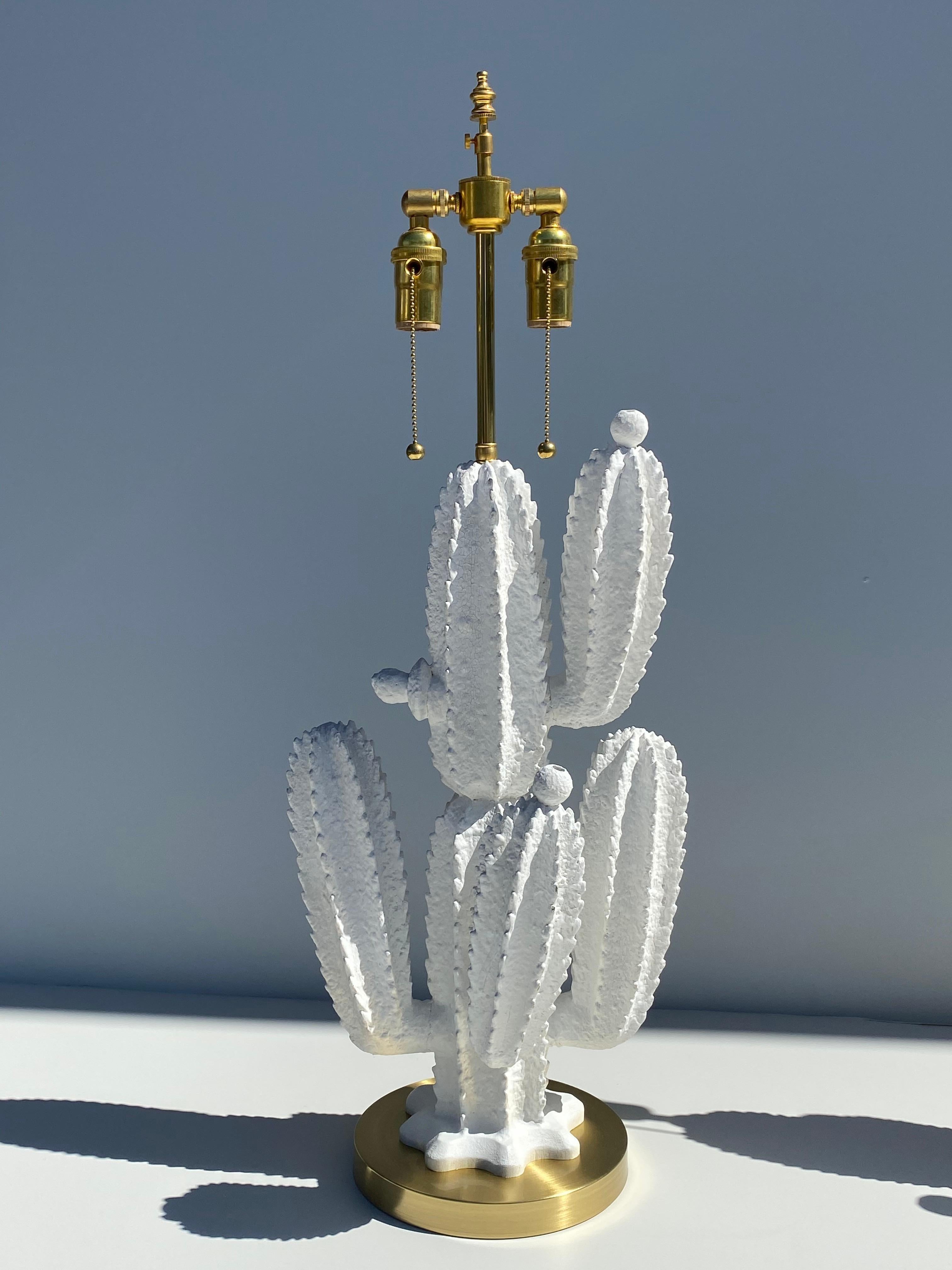 Hollywood Regency Pair of Cactus Lamps