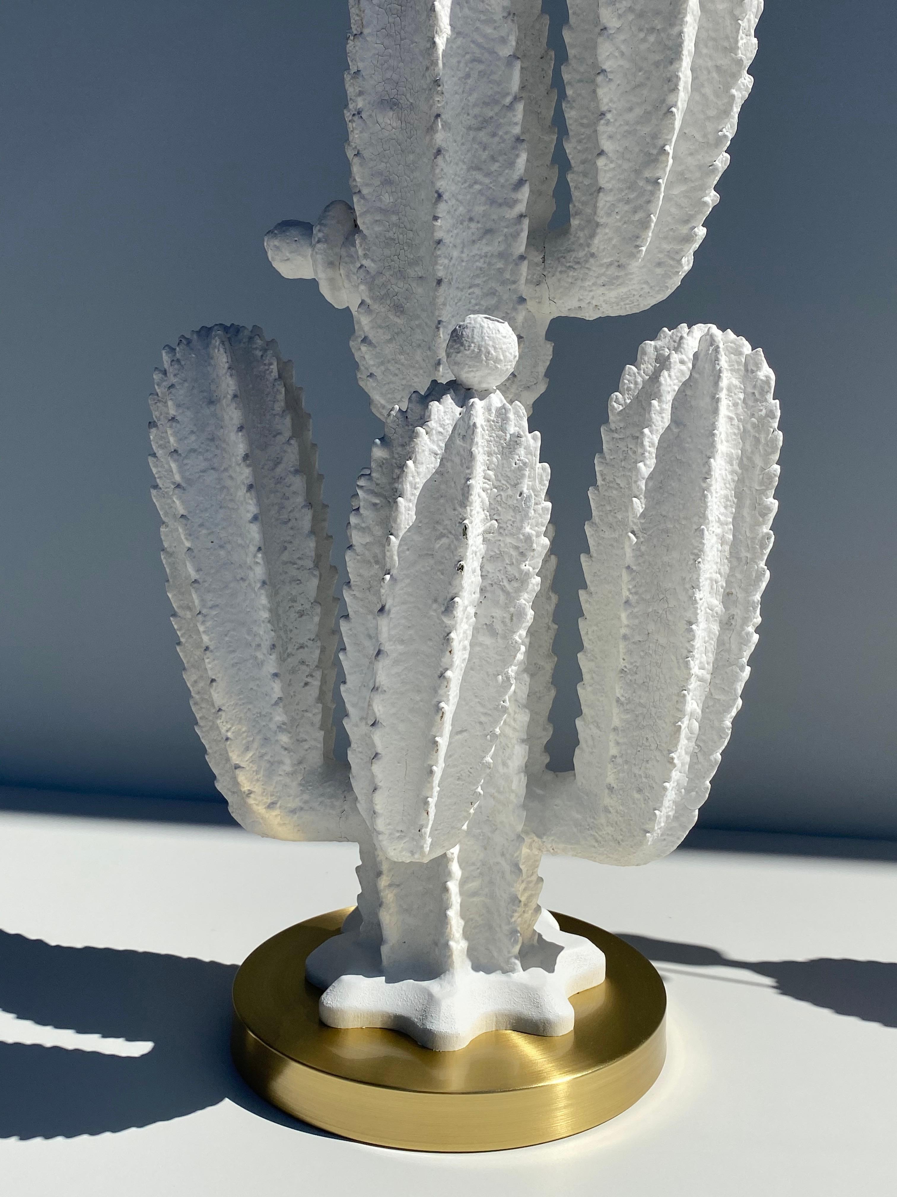 Hand-Carved Pair of Cactus Lamps