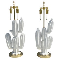 Vintage Pair of Cactus Lamps