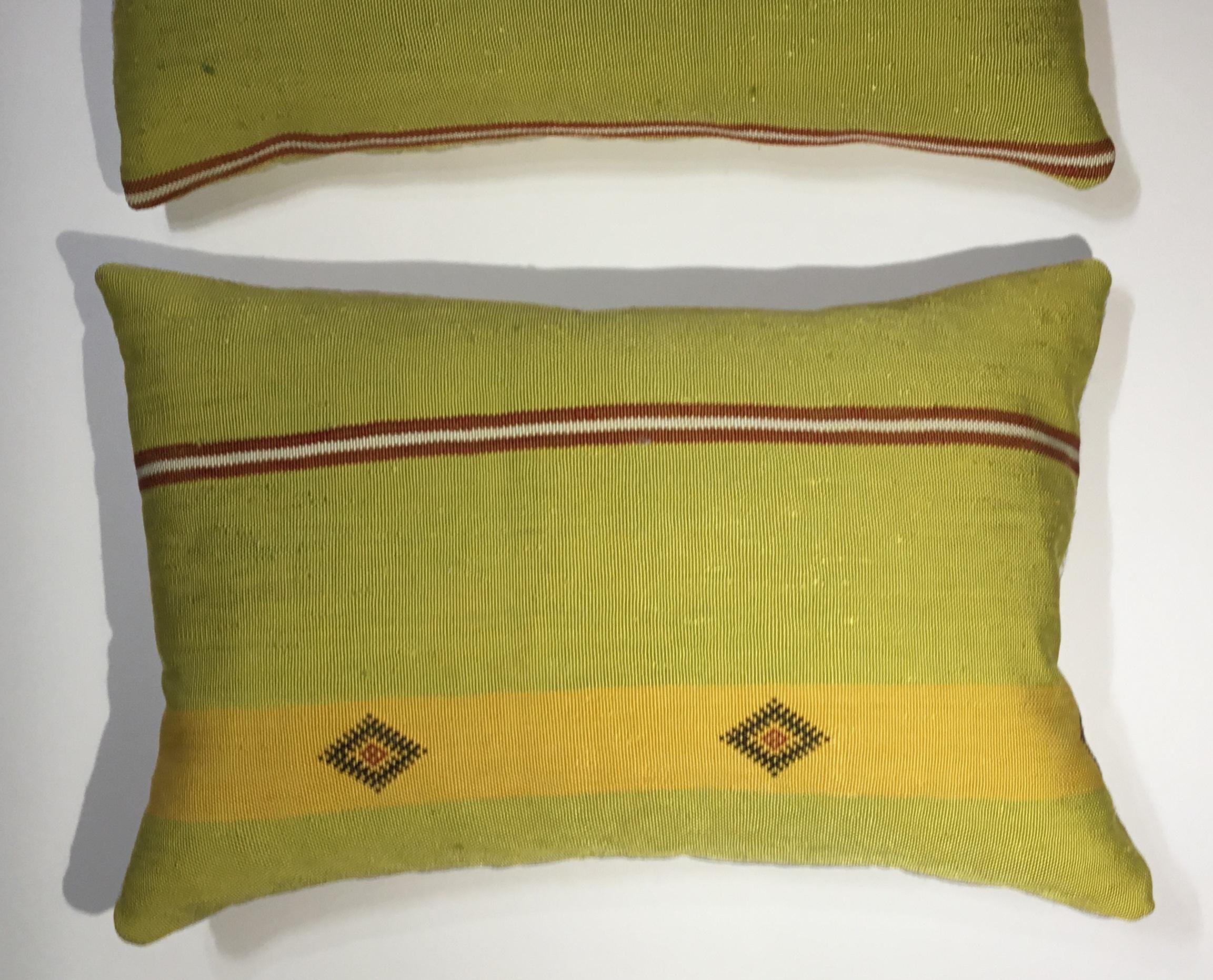 Contemporary Pair of Cactus Silk Pillows