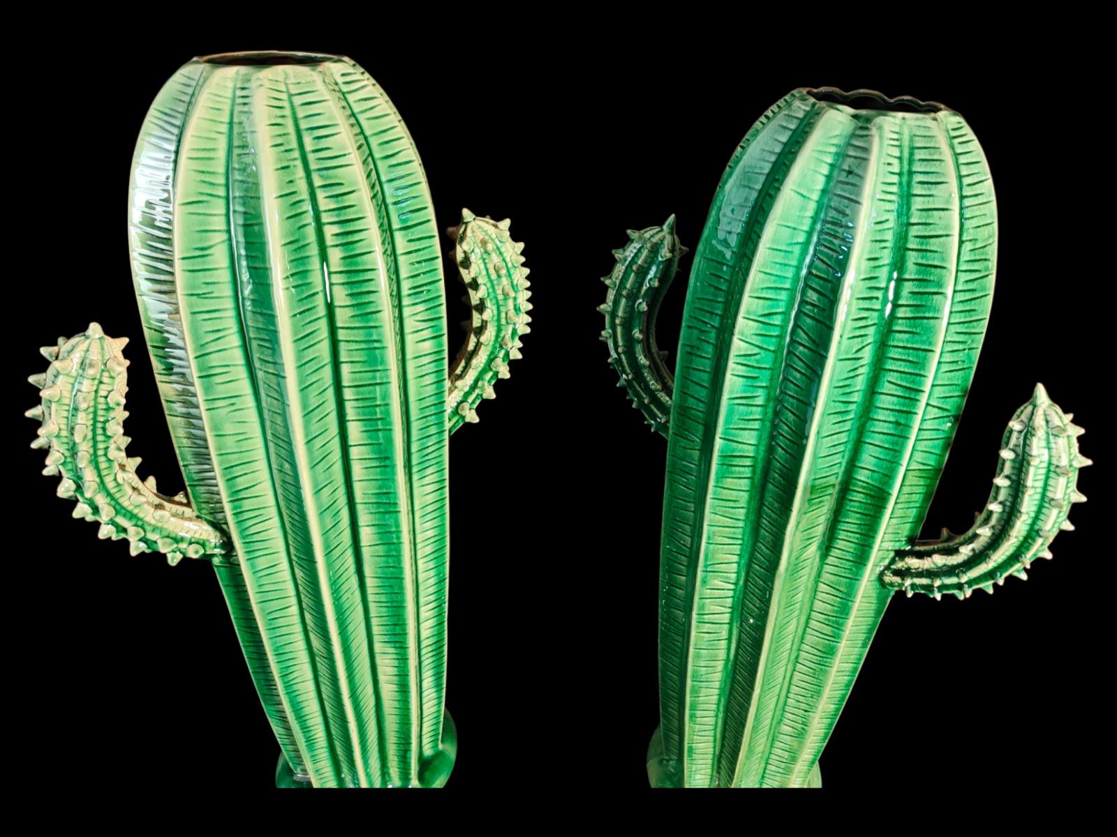 Porcelain Pair of Cactus Years 70 20th Century For Sale