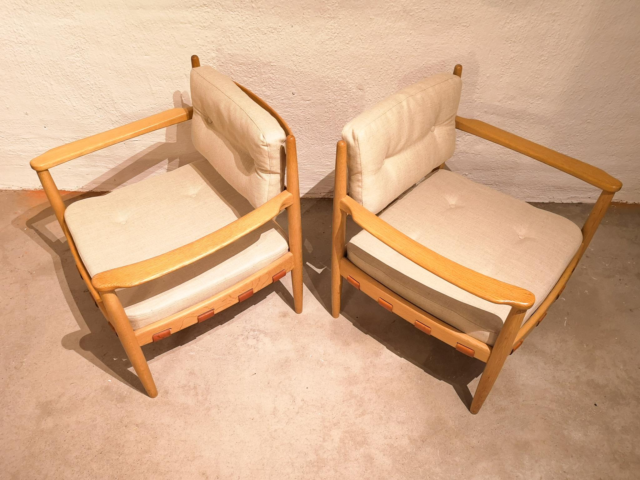Scandinavian Modern Pair of Cadett Easy Chairs by Eric Merthen, Sweden, 1960s