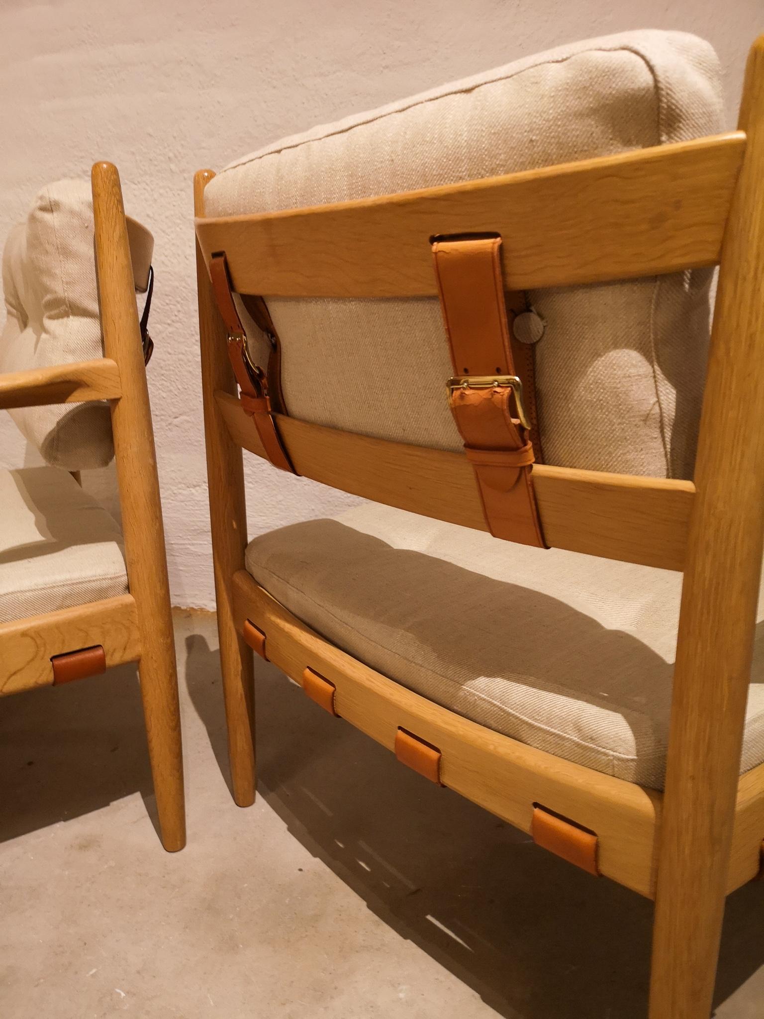 Polished Pair of Cadett Easy Chairs by Eric Merthen, Sweden, 1960s