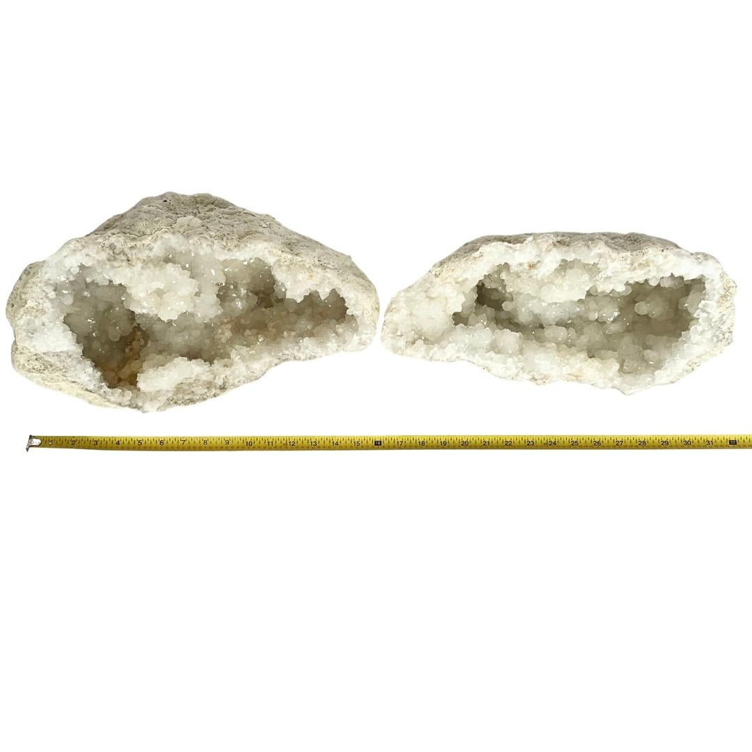 Pair of Calcite Crystal Geodes For Sale 1