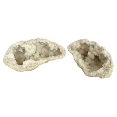 Pair of Calcite Crystal Geodes