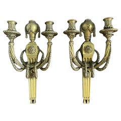 Vintage Pair of Caldwell Louis XVI Style Gilt Bronze Wall
Lights