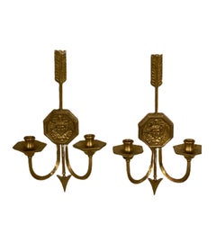 Pair of Caldwell Medusa Head Sconces, Circa 1920s