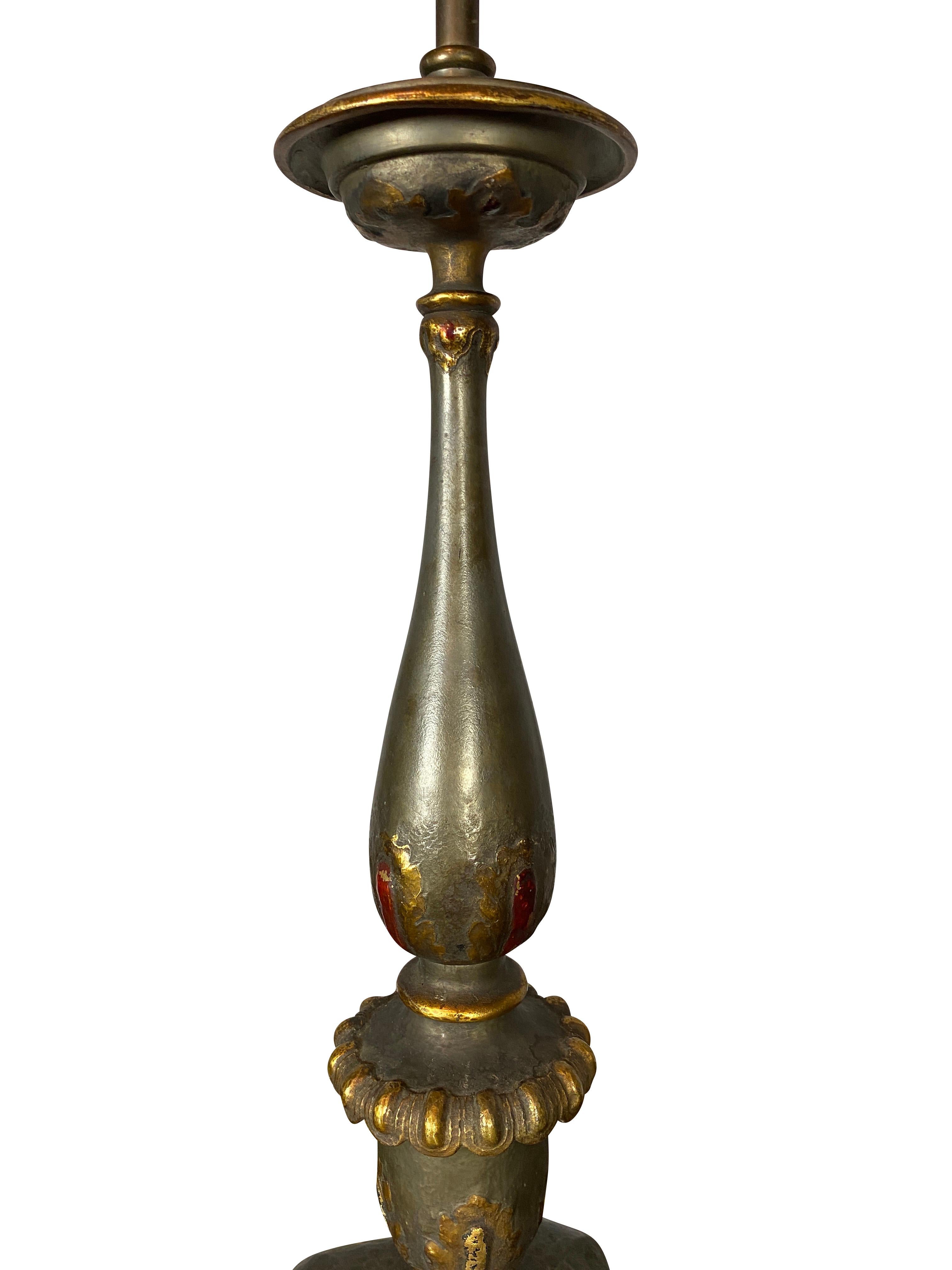 Pair of Caldwell Pewter and Bronze Table Lamps In Good Condition For Sale In Essex, MA