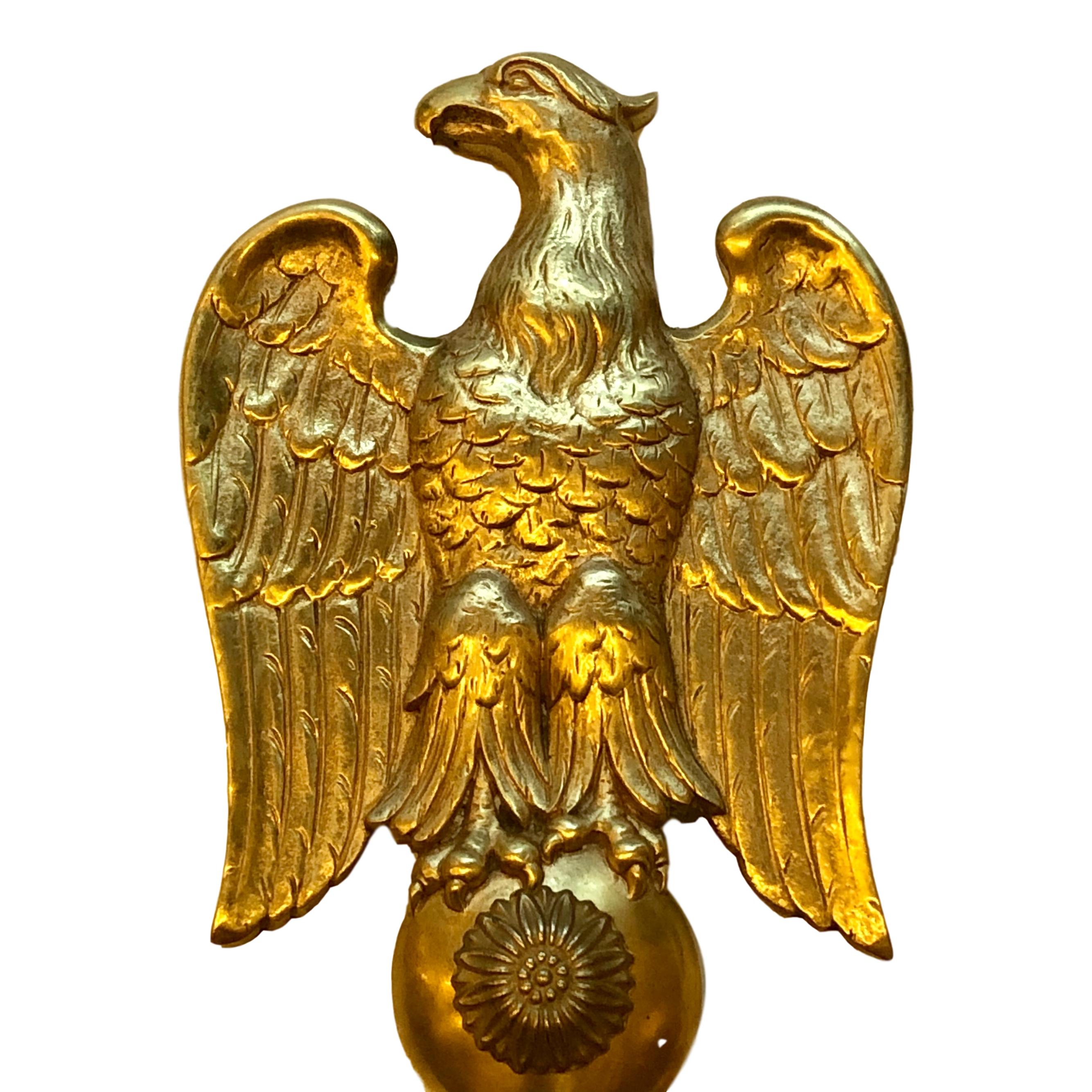 American Pair of Eagle Motif Sconces For Sale