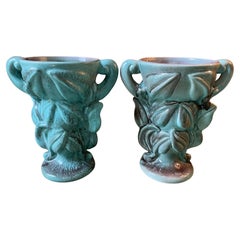Retro Pair of California Pottery Mid-Century Modern Vases by Gonder
