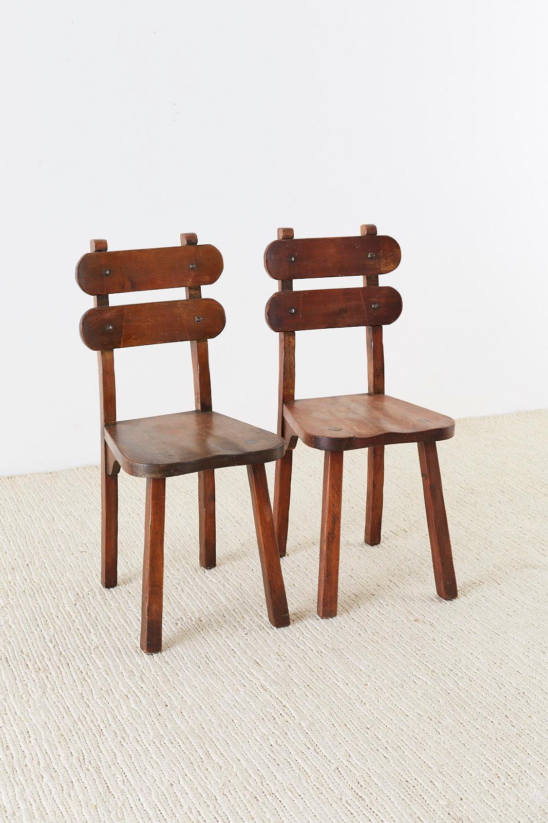 American Pair of California Rancho Monterey Dining Chairs