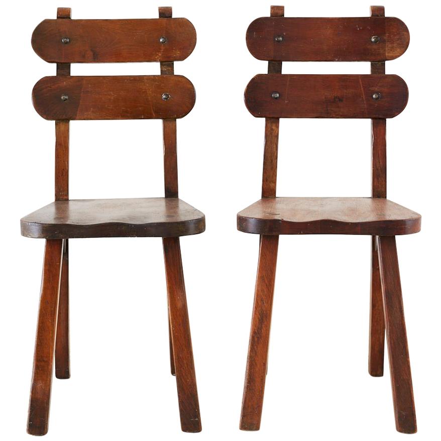 Pair of California Rancho Monterey Dining Chairs