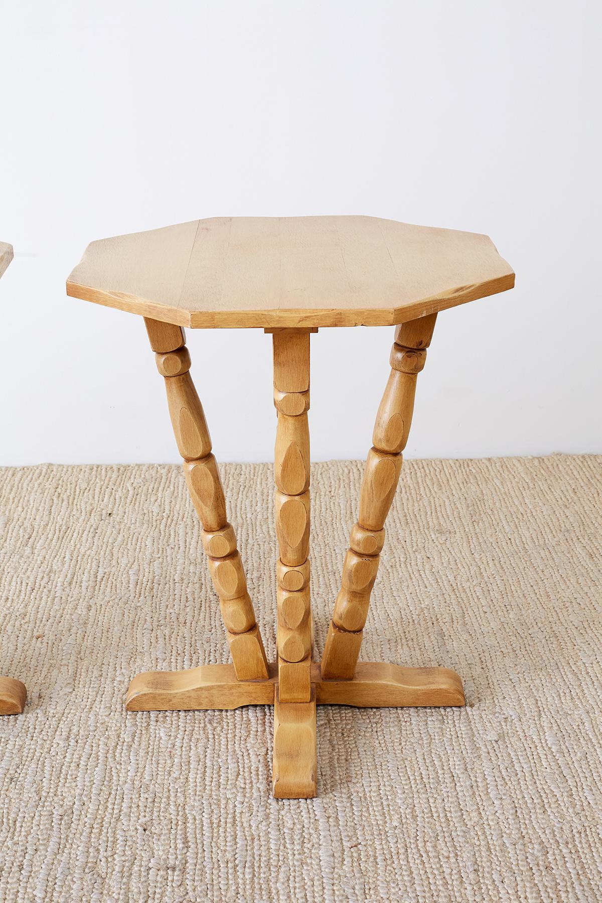 Hand-Crafted Pair of California Rancho Monterey Drink Tables