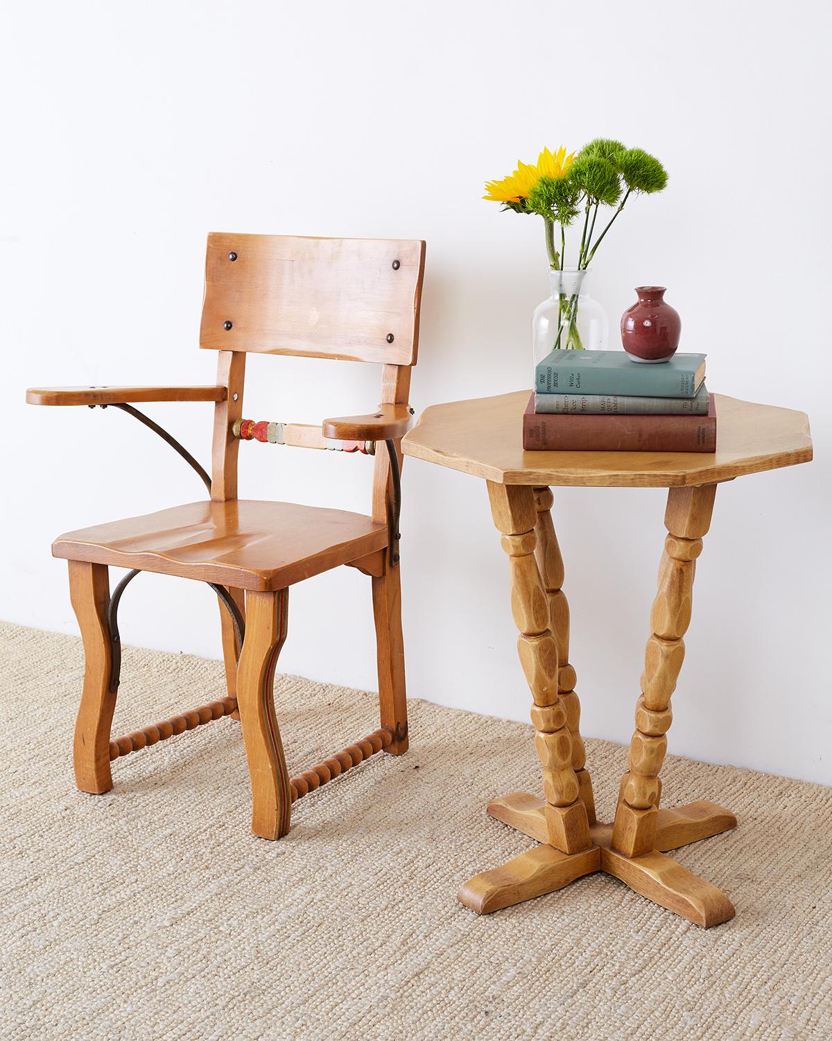 Pair of California Rancho Monterey Drink Tables In Good Condition In Rio Vista, CA