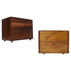 Pair of California Studio Craft Filing Cabinets in Walnut and Koa, Restored