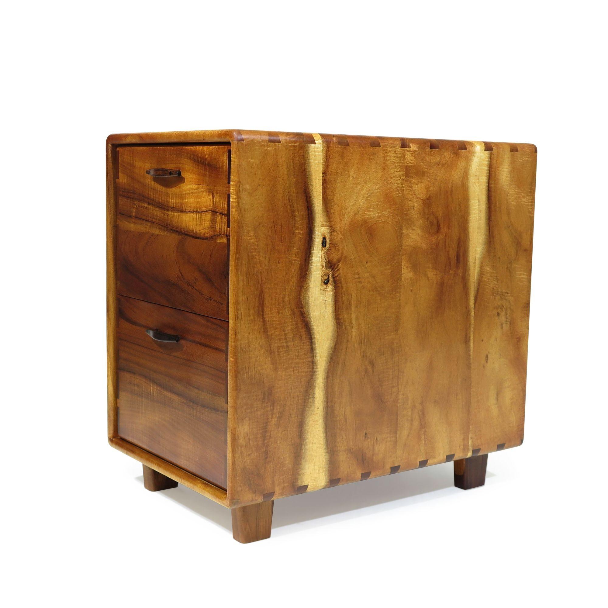 Pair of California Studio Craft Koa Filing Cabinets For Sale 2