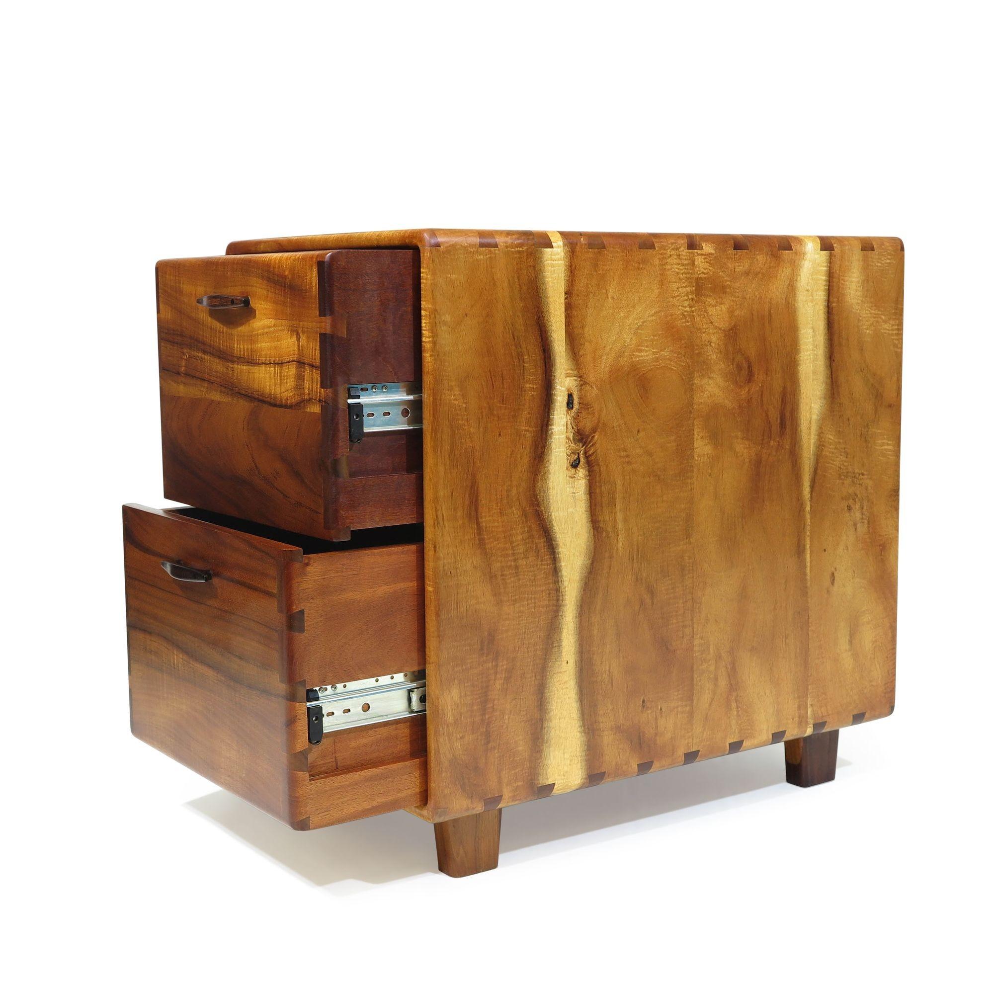 Pair of California Studio Craft Koa Filing Cabinets For Sale 3