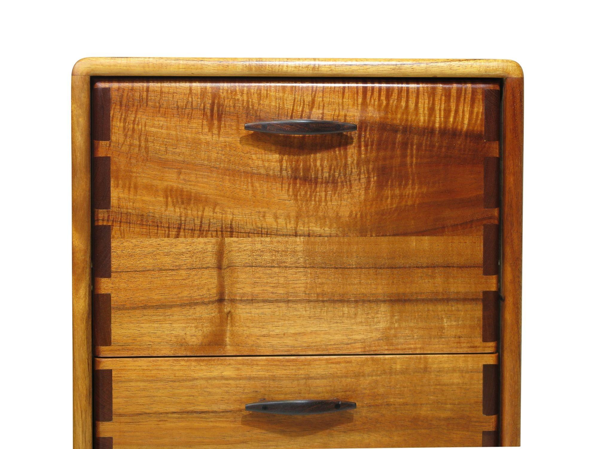 Pair of California Studio Craft Koa Filing Cabinets For Sale 4