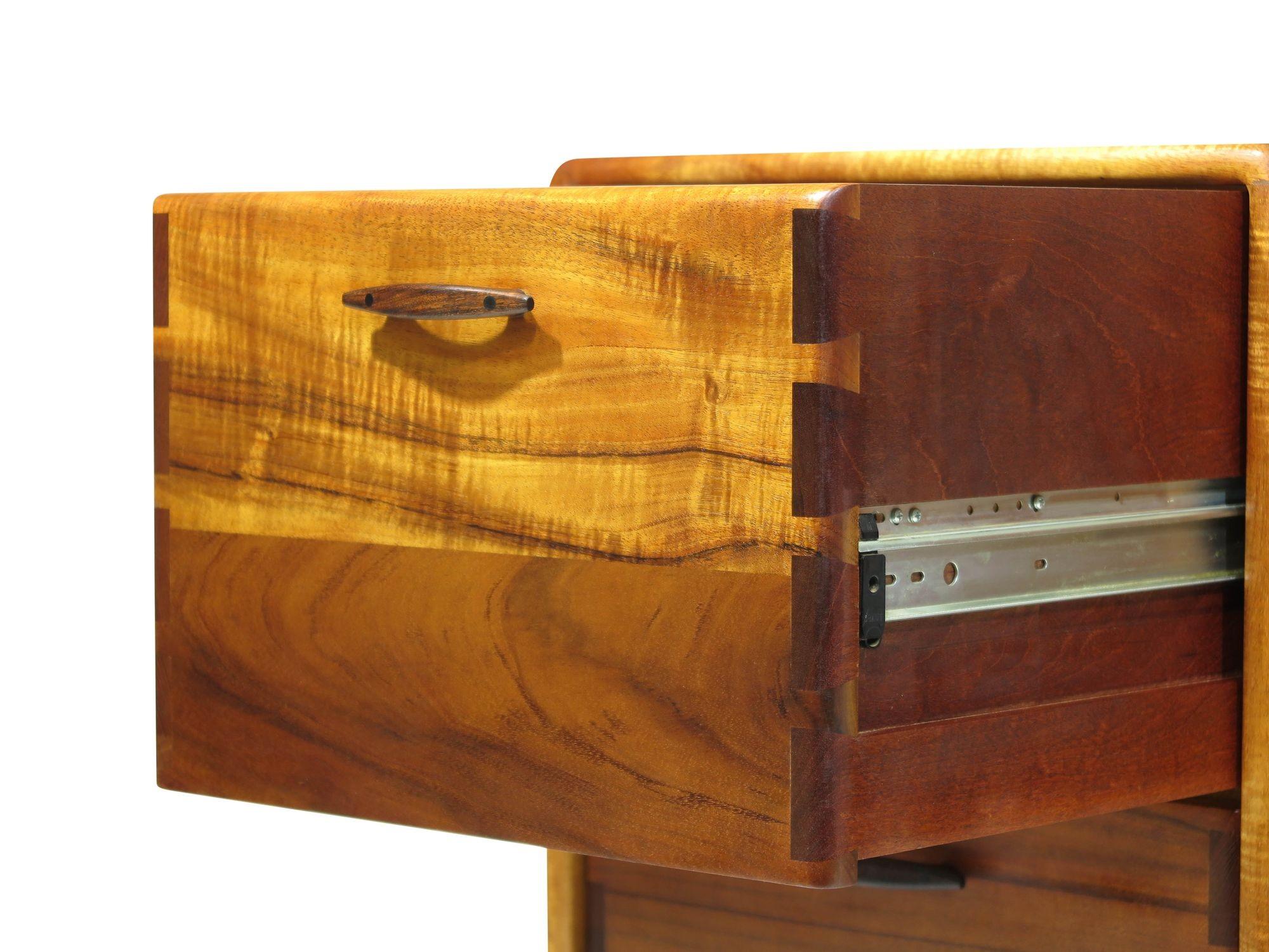 Pair of California Studio Craft Koa Filing Cabinets For Sale 9
