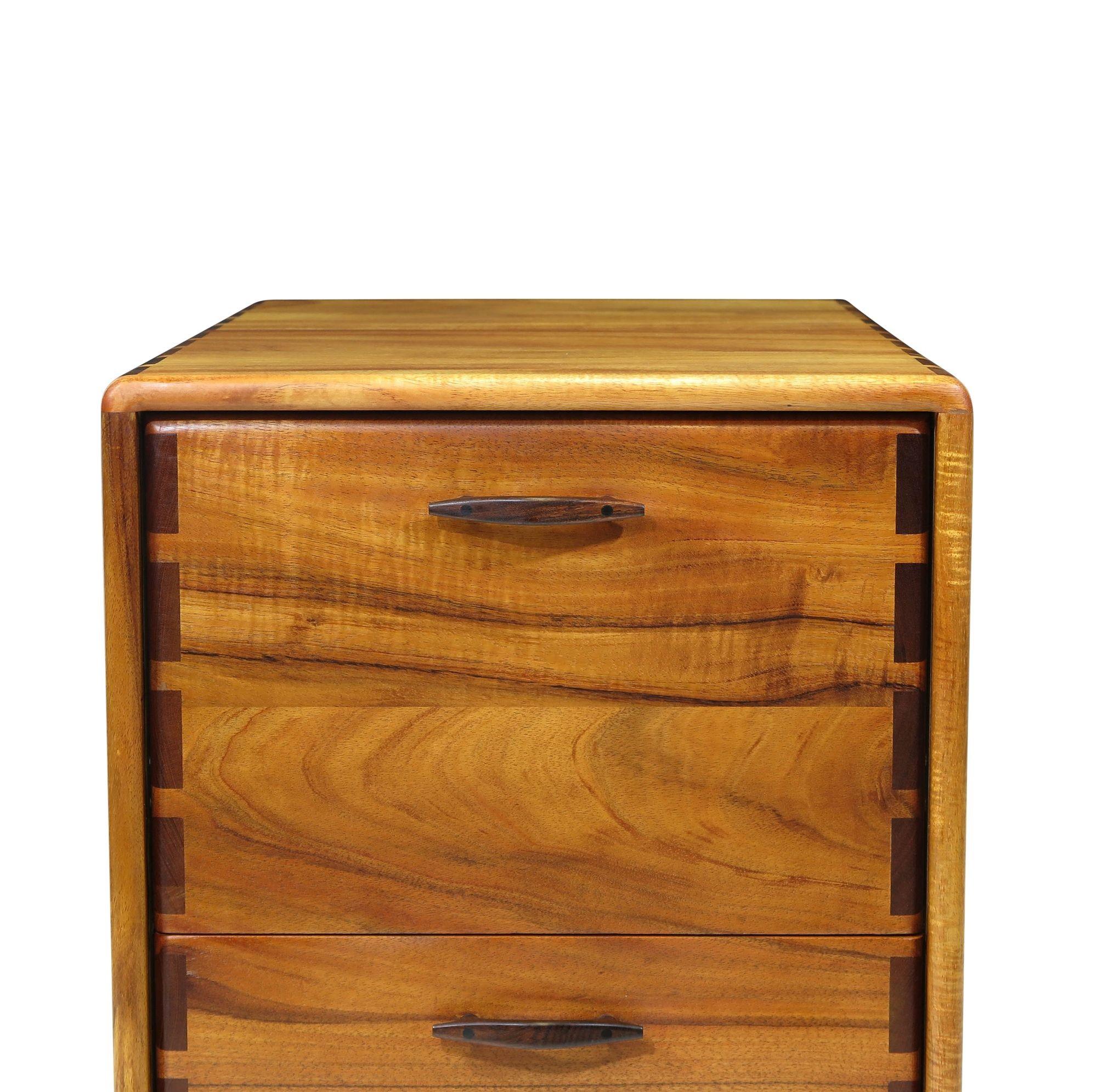 20th Century Pair of California Studio Craft Koa Filing Cabinets For Sale