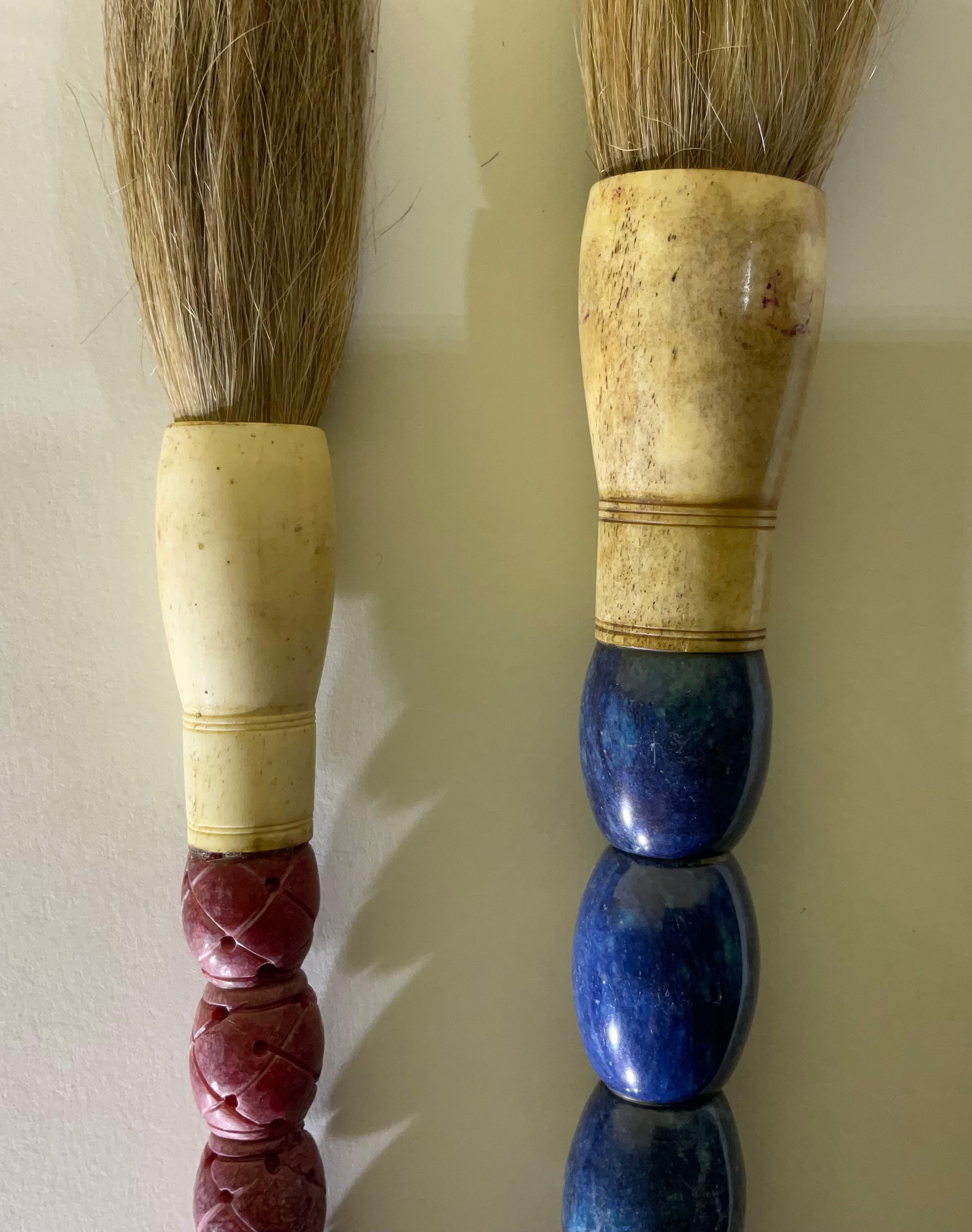Stone Pair Of calligraphy Brushes 