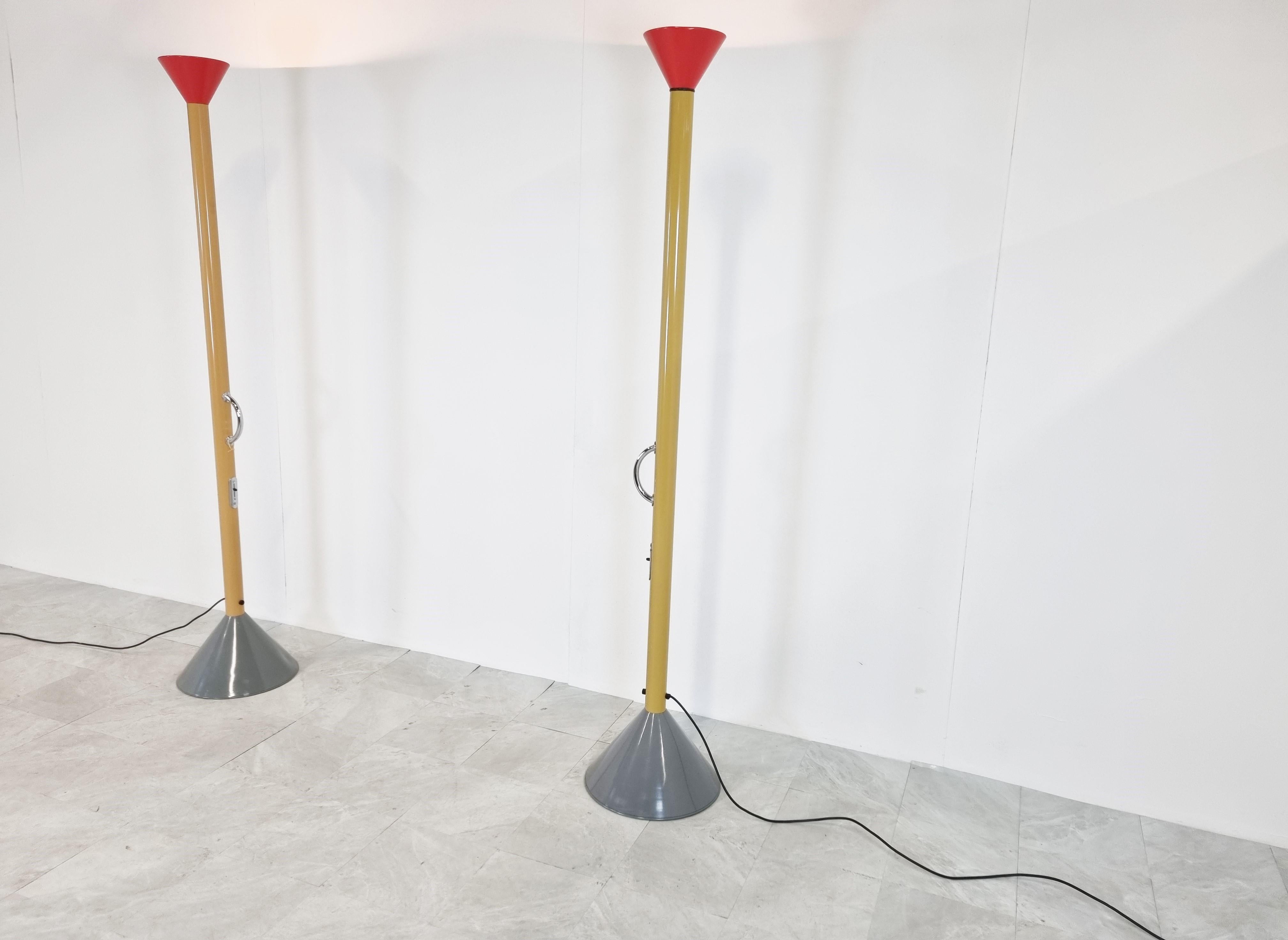 Pair of Callimaco Floor Lamp by Ettore Sottsass for Artemide, 1990s In Good Condition In Leuven, Vlaams Gewest