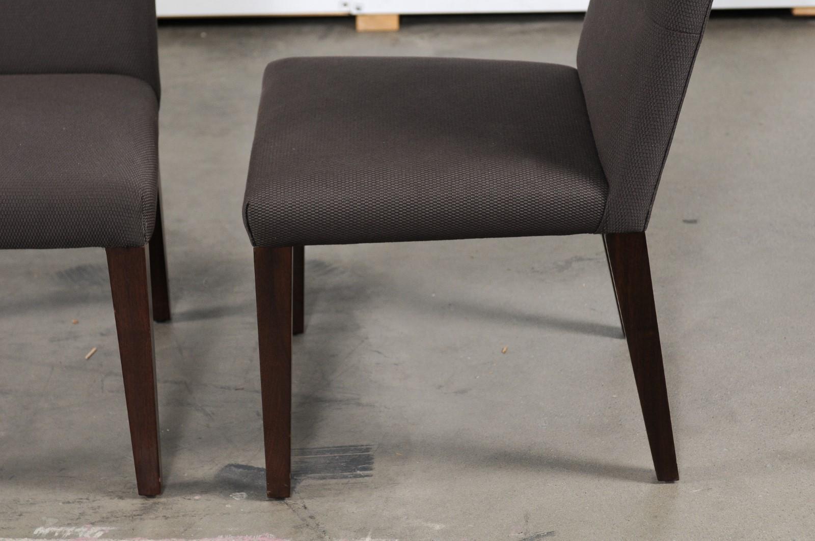 Pair of Calvin Klein Home Contemporary Upholstered Side Chairs For Sale 2