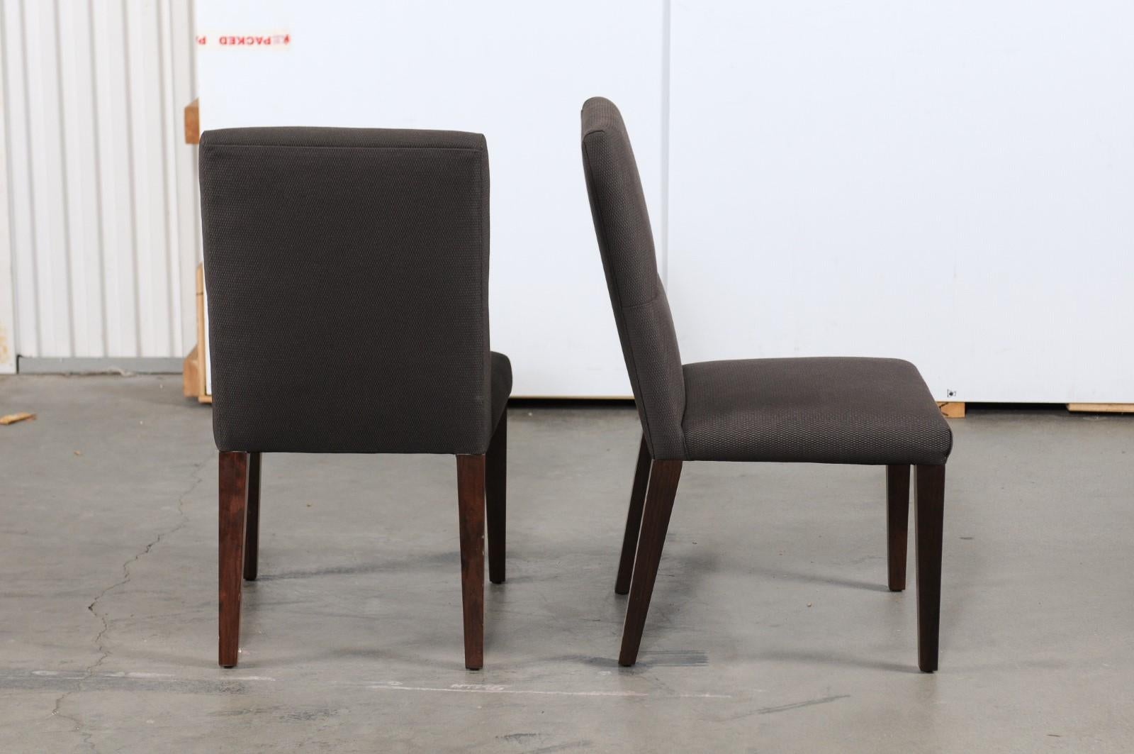 Modern Pair of Calvin Klein Home Contemporary Upholstered Side Chairs For Sale