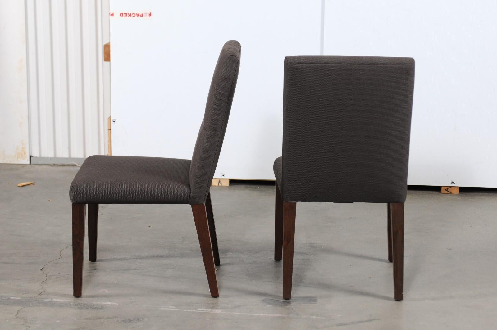 Pair of Calvin Klein Home Contemporary Upholstered Side Chairs In Good Condition For Sale In Atlanta, GA