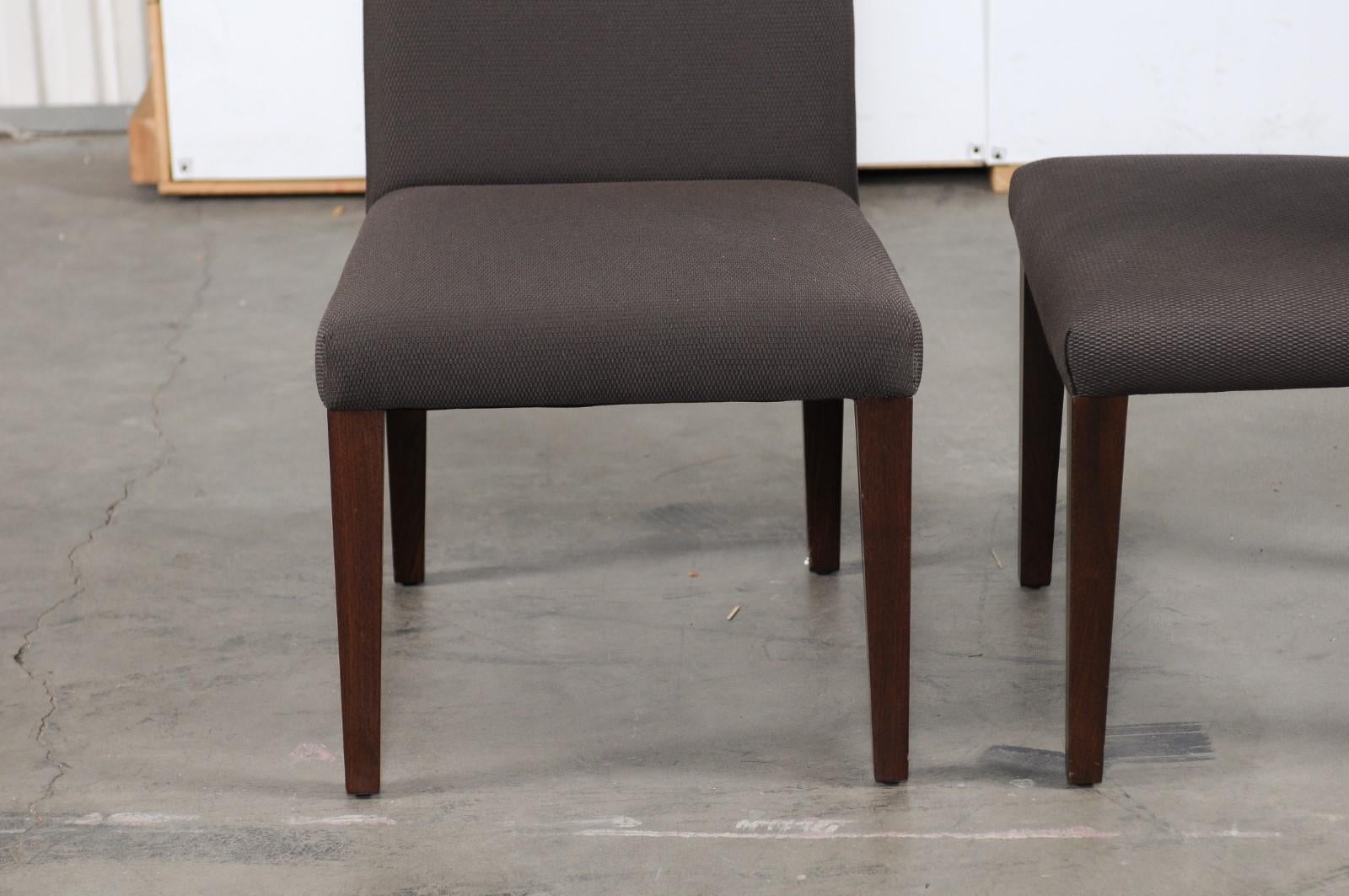 Pair of Calvin Klein Home Contemporary Upholstered Side Chairs For Sale 1