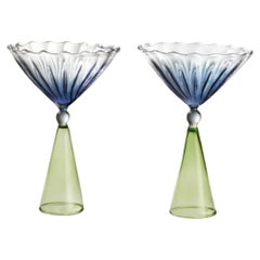 Pair of Calypso Martini Glasses by Serena Confalonieri
