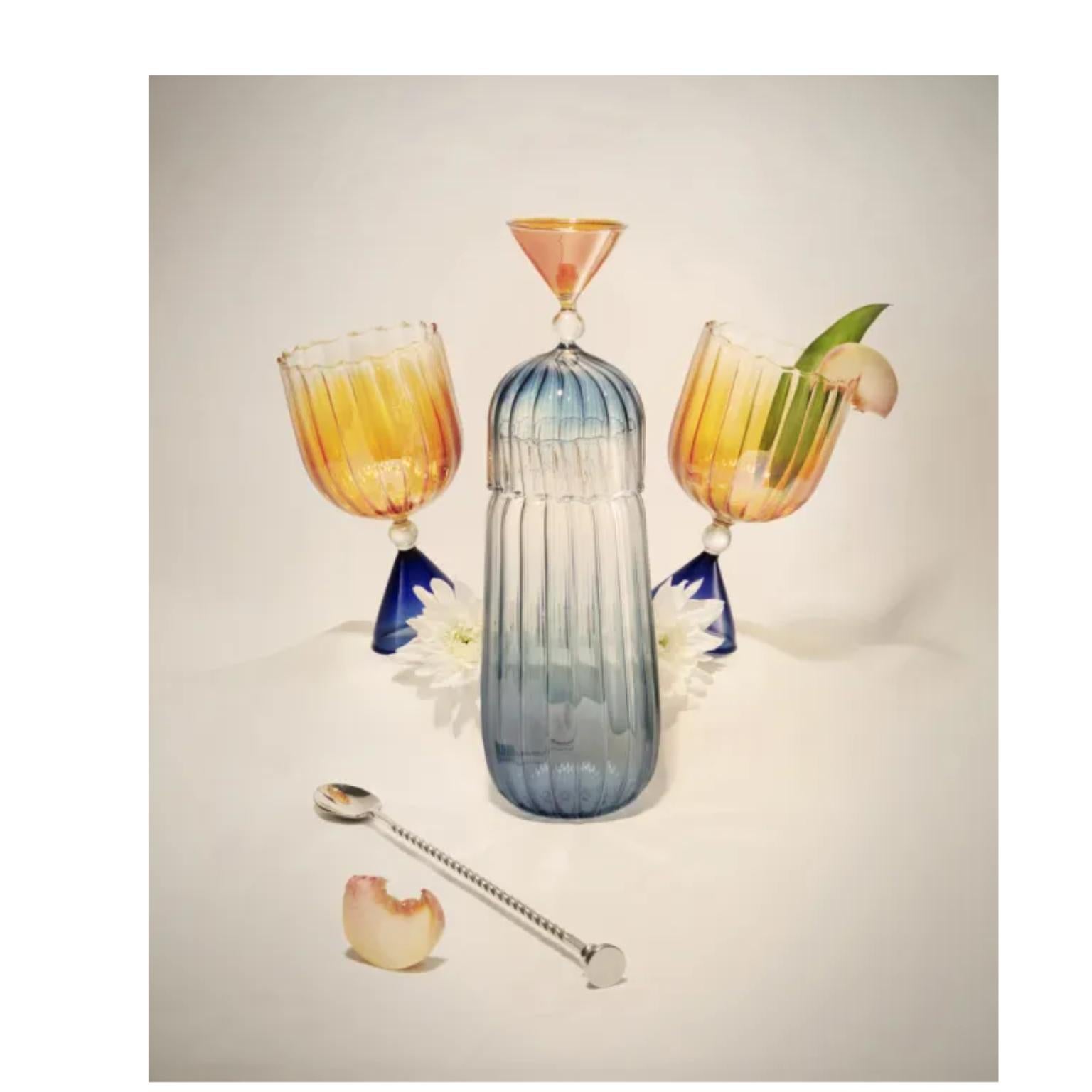 Modern Pair of Calypso Wine Glasses by Serena Confalonieri