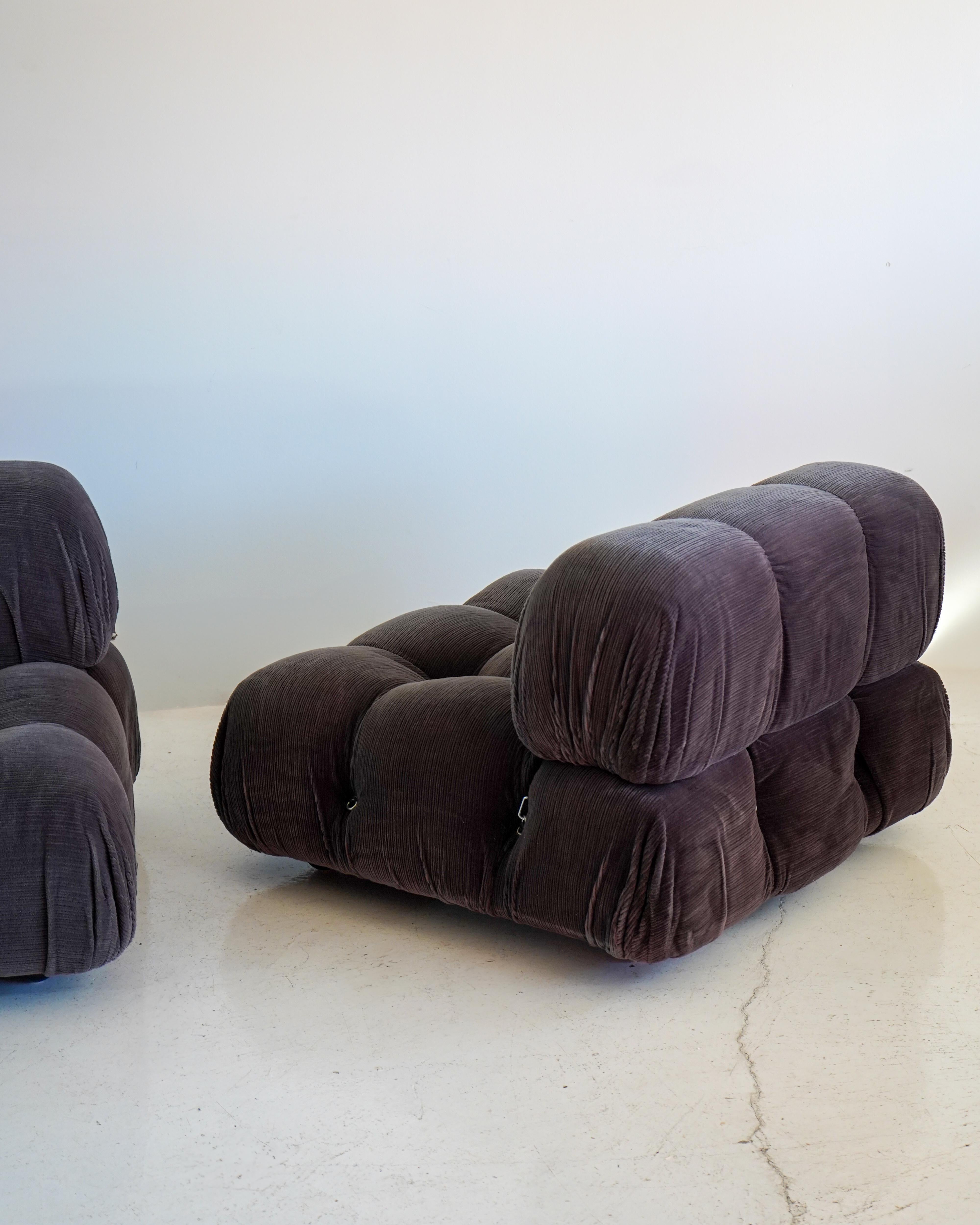 Pair of Camaleonda Lounge Chairs/Sofa by Mario Bellini for B&B Italia, Signed For Sale 1