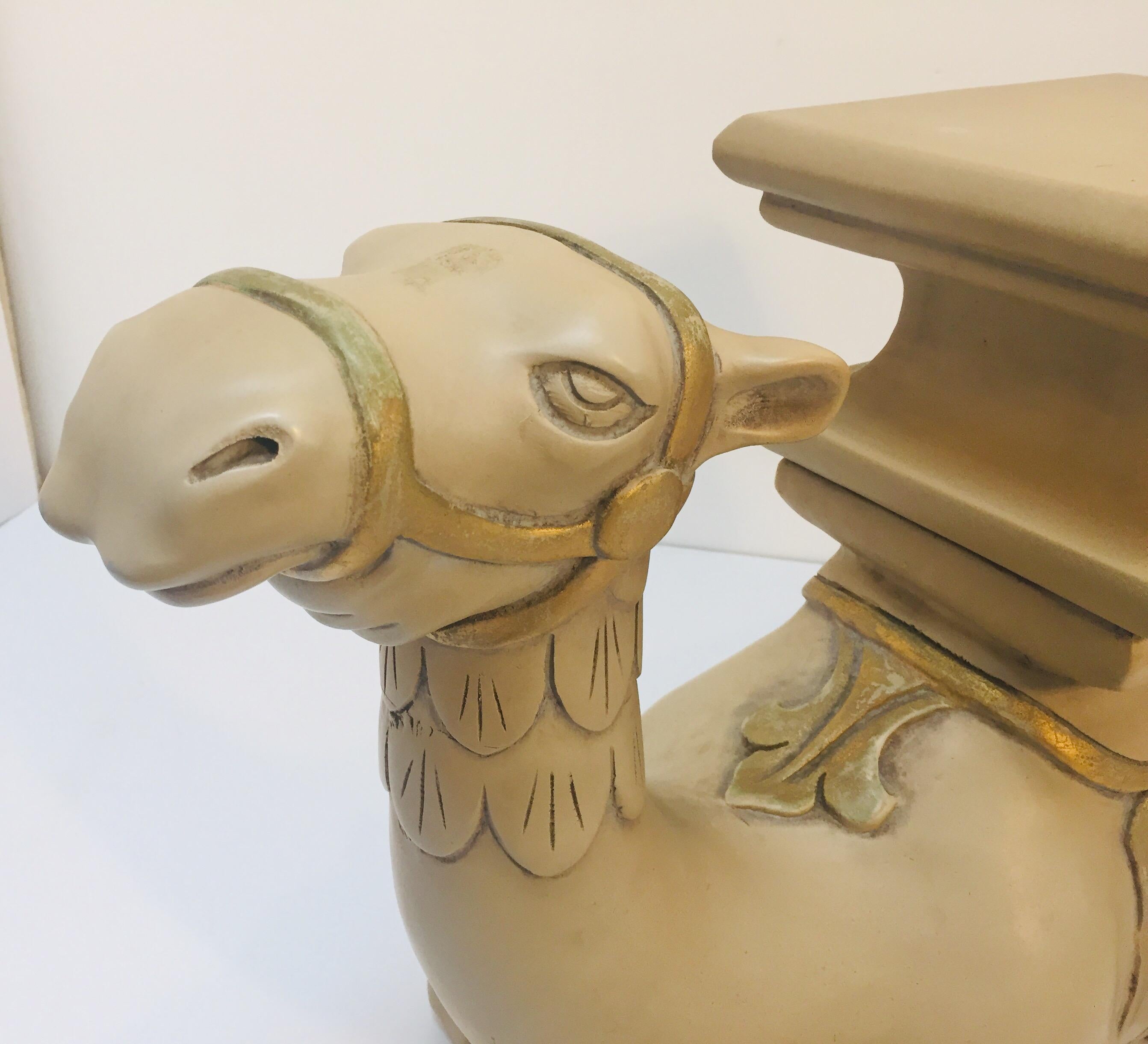 Pair of Camel Sculptures Stools or Side Tables In Fair Condition In North Hollywood, CA