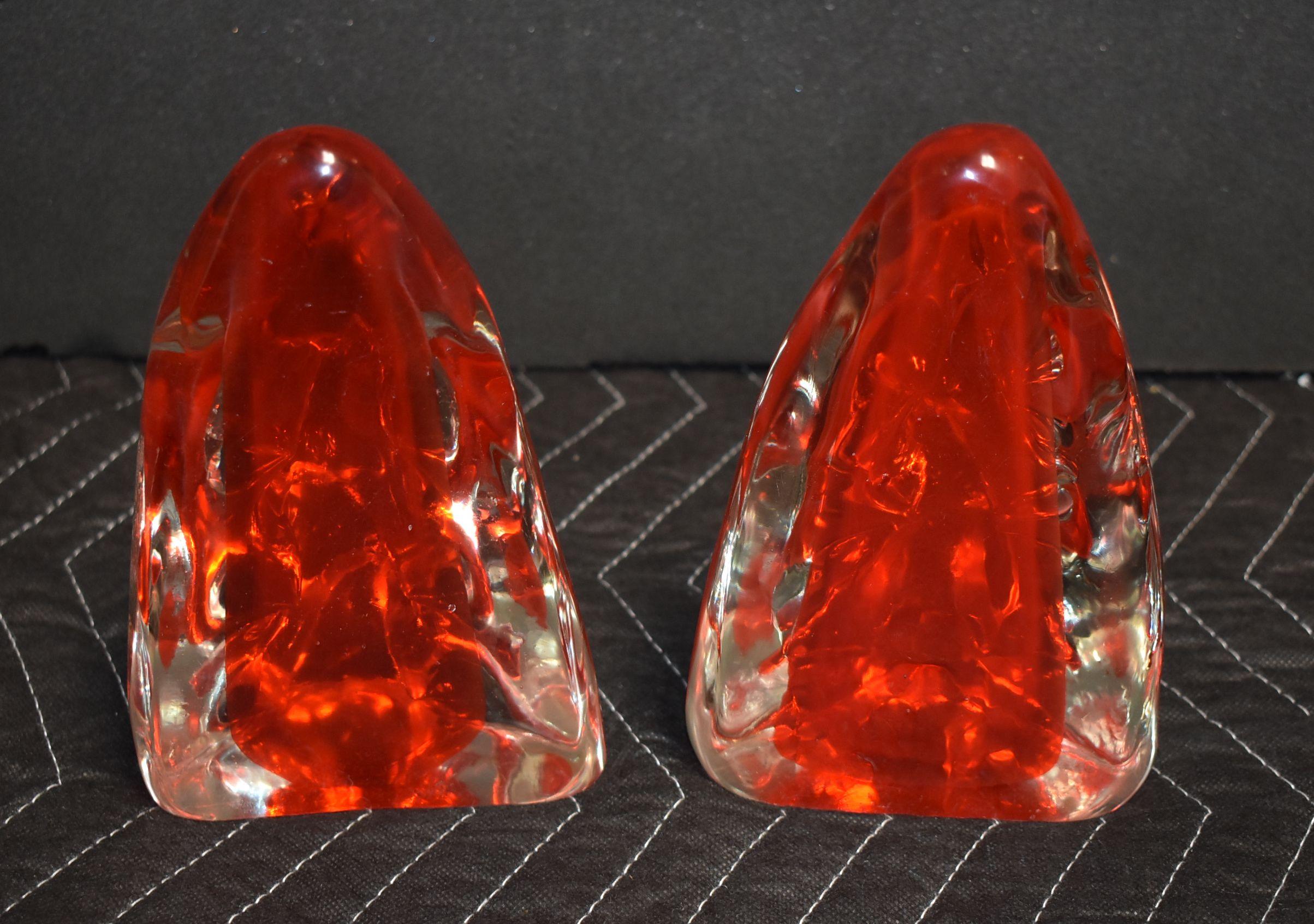 Italian Pair of Camer Murano Glass Bookends For Sale