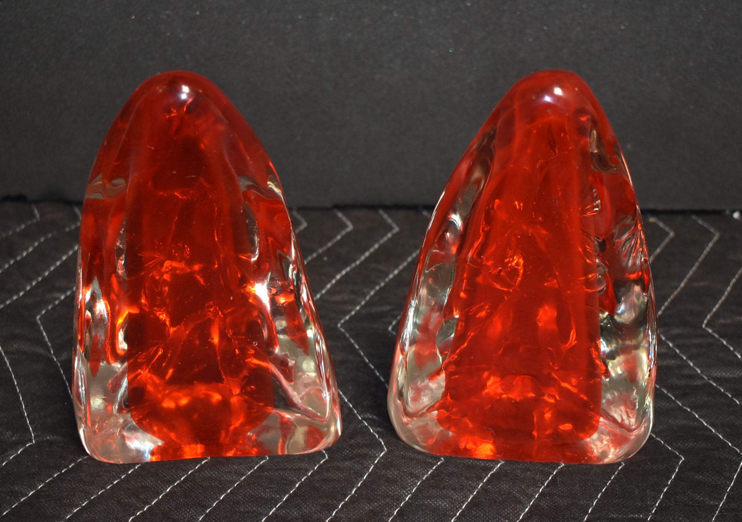 Italiano Coppia di fermalibri in Camer Glass in vendita