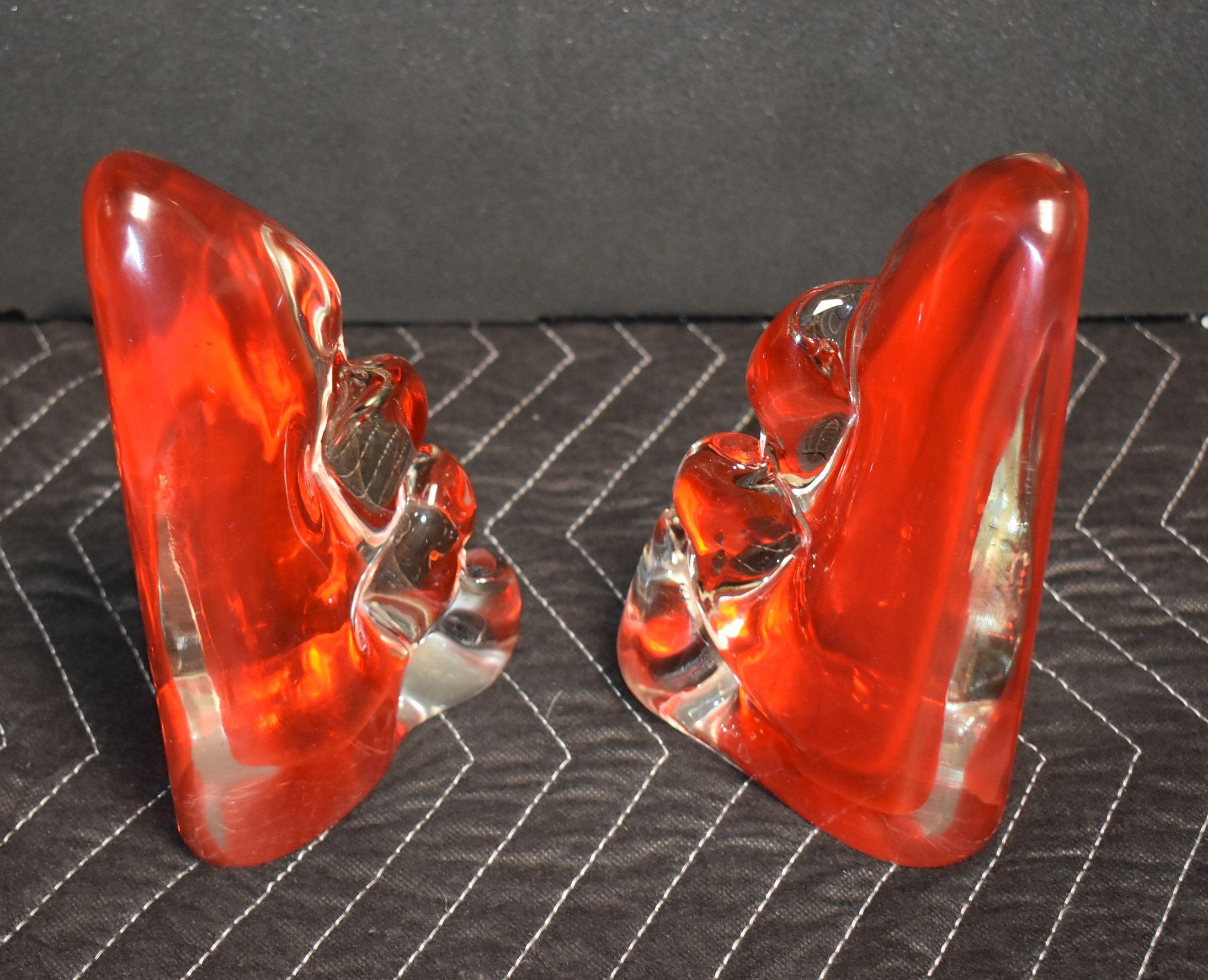 Pair of Camer Murano Glass Bookends In Good Condition For Sale In Cathedral City, CA