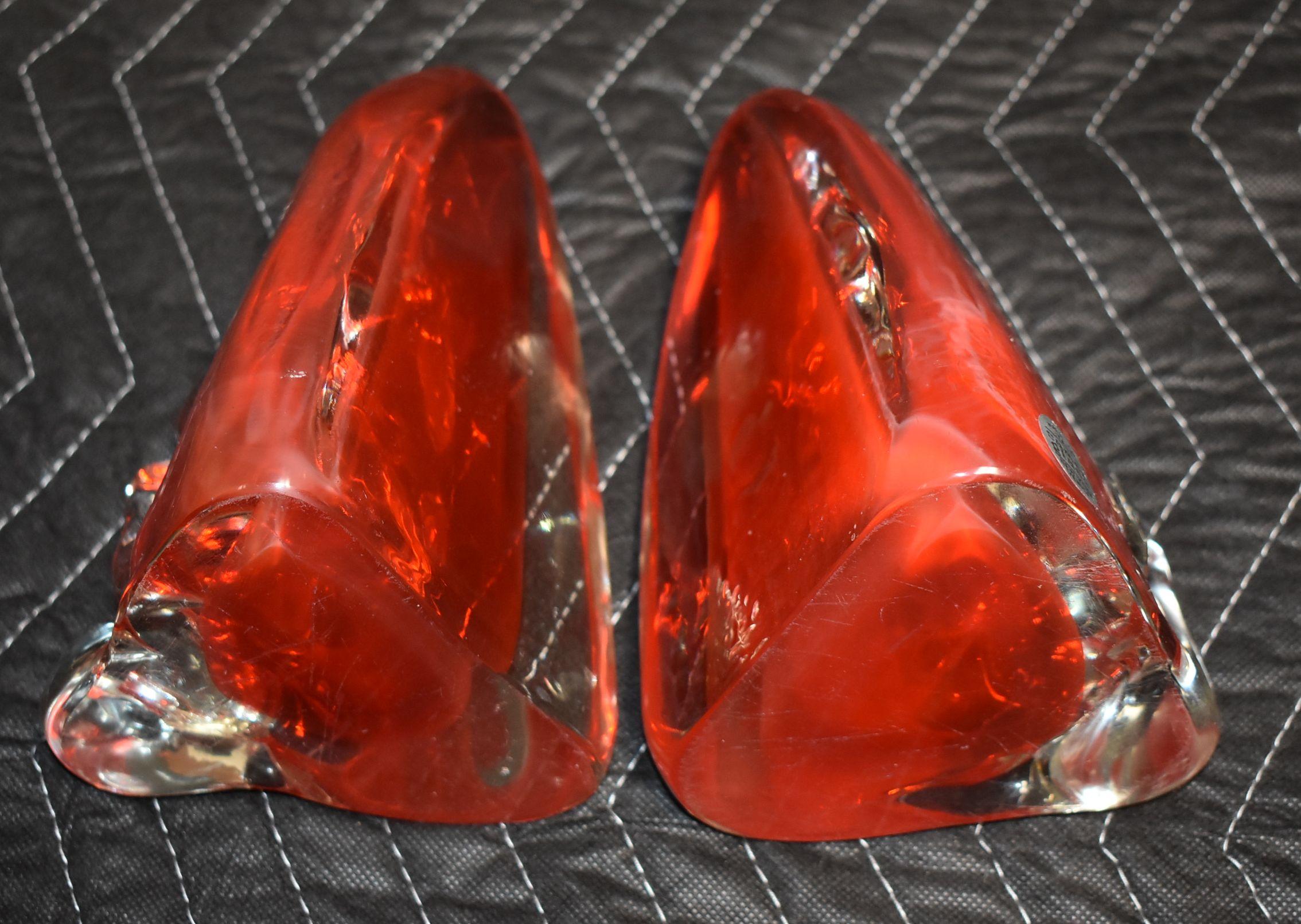 Pair of Camer Murano Glass Bookends For Sale 1