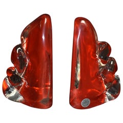 Pair of Camer Murano Glass Bookends