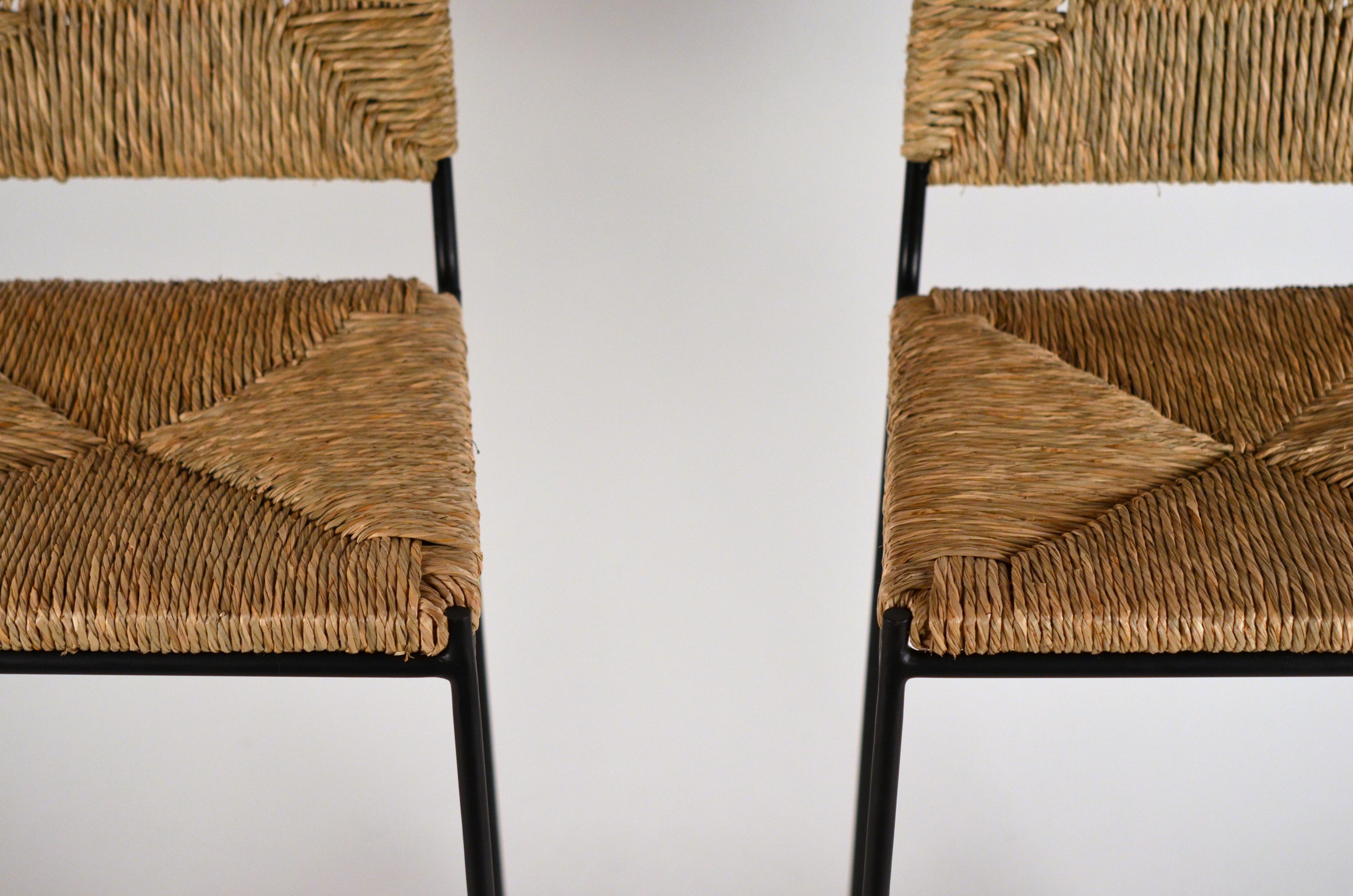 Contemporary Pair of 'Campagne' Counter Height Stools by Design Frères For Sale