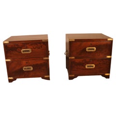 Pair of Campaign Bedside Tables From The 19 ° Century
