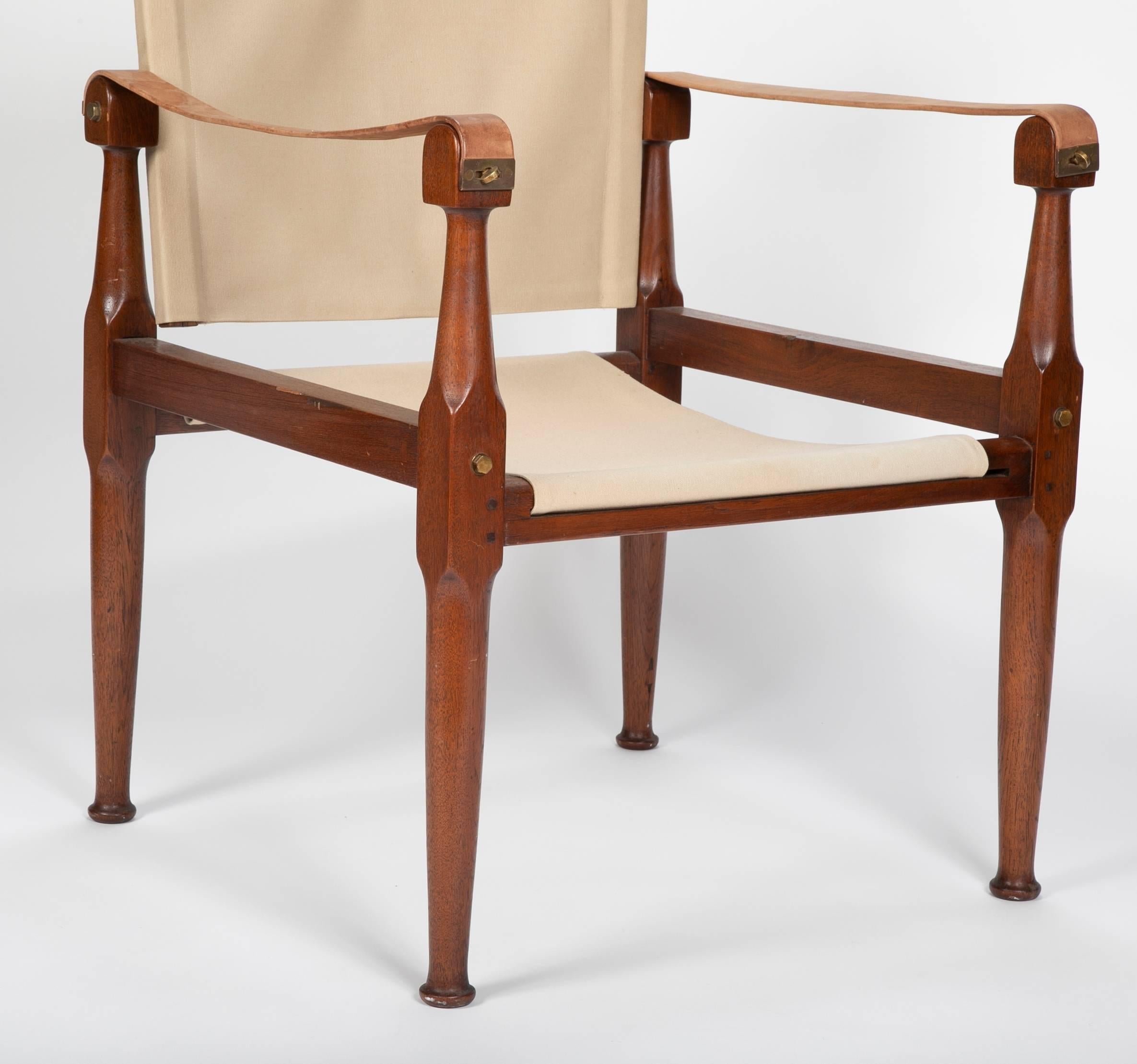 Pair of Campaign Chairs in the Manner of Karre Klint In Good Condition In Stamford, CT