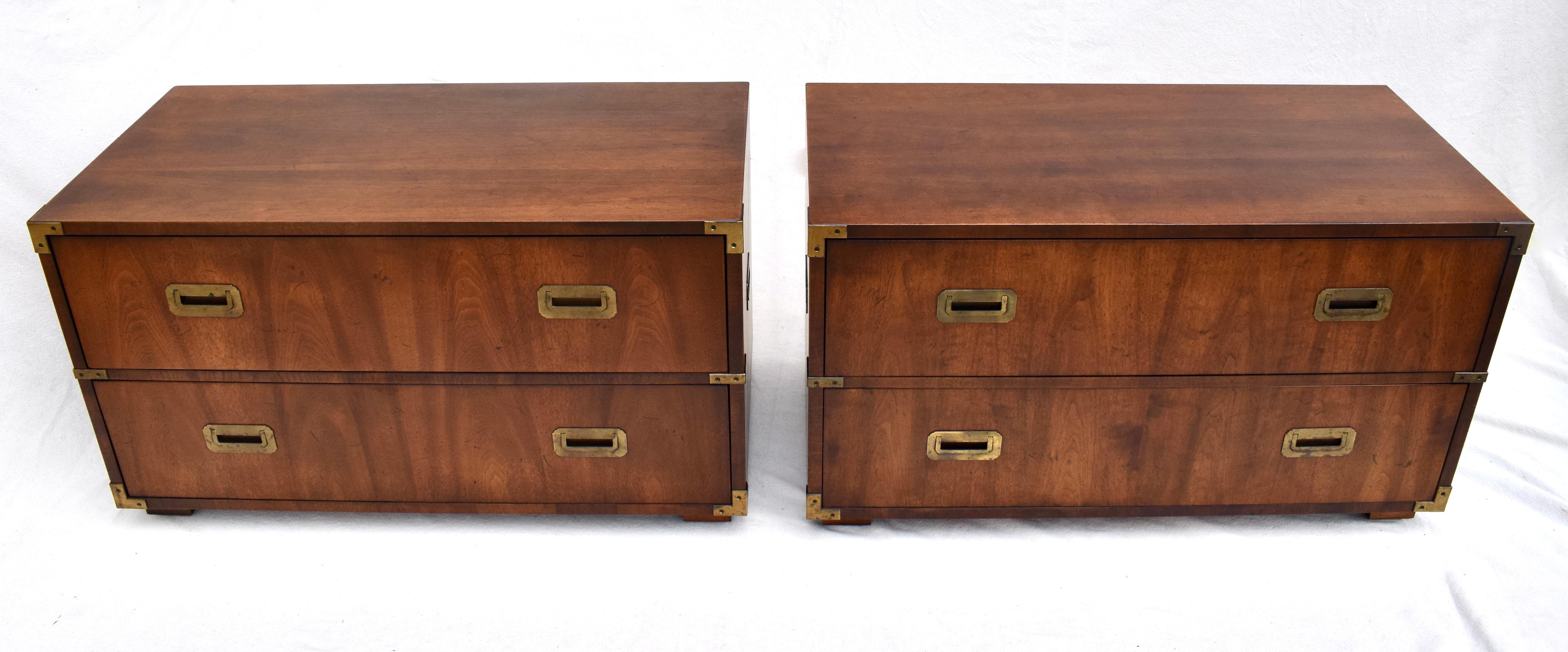 American Pair of Campaign Chests by Henredon